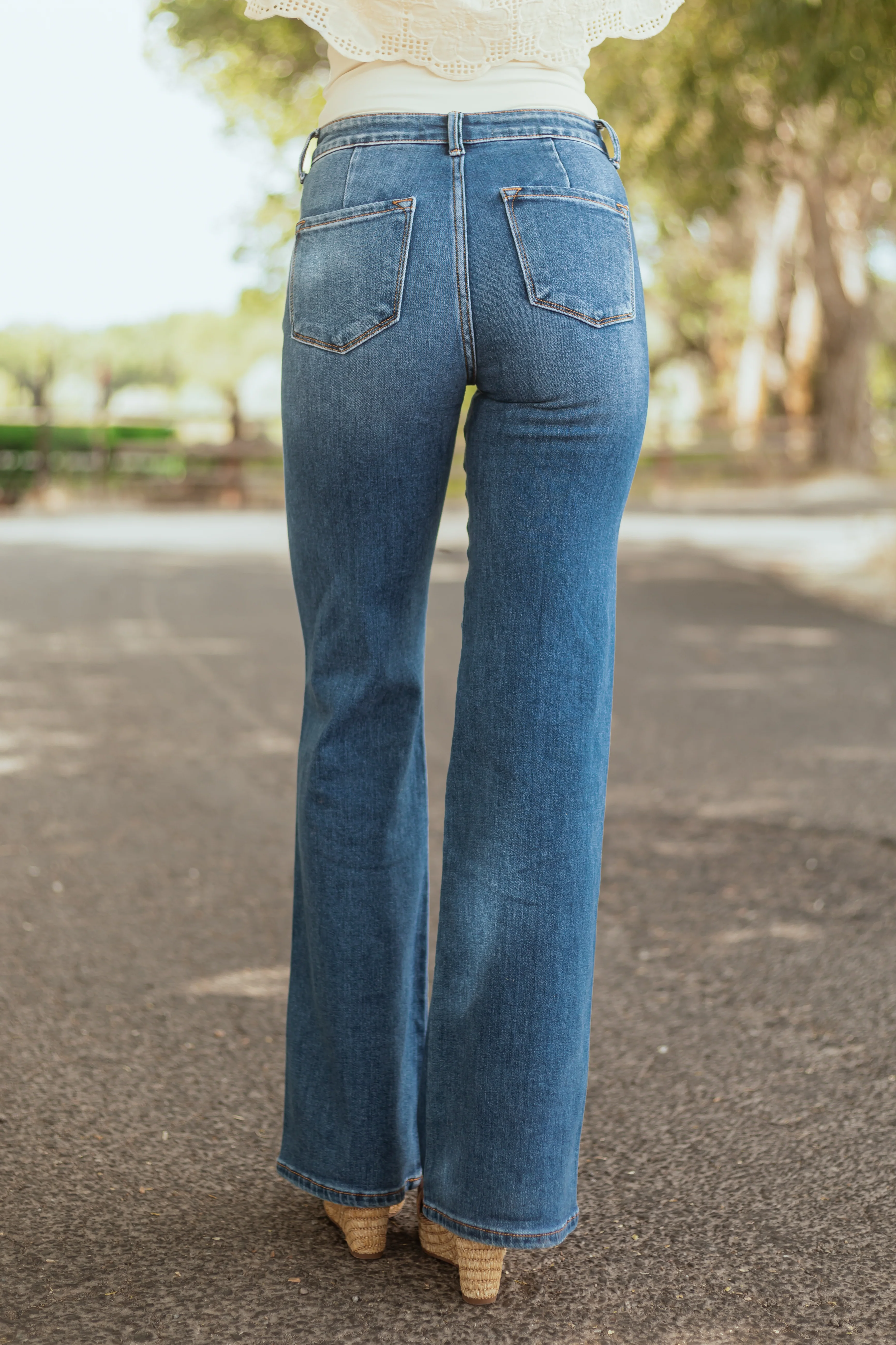 KanCan Medium Wash Ultra High Rise Flare Jeans - Image 6