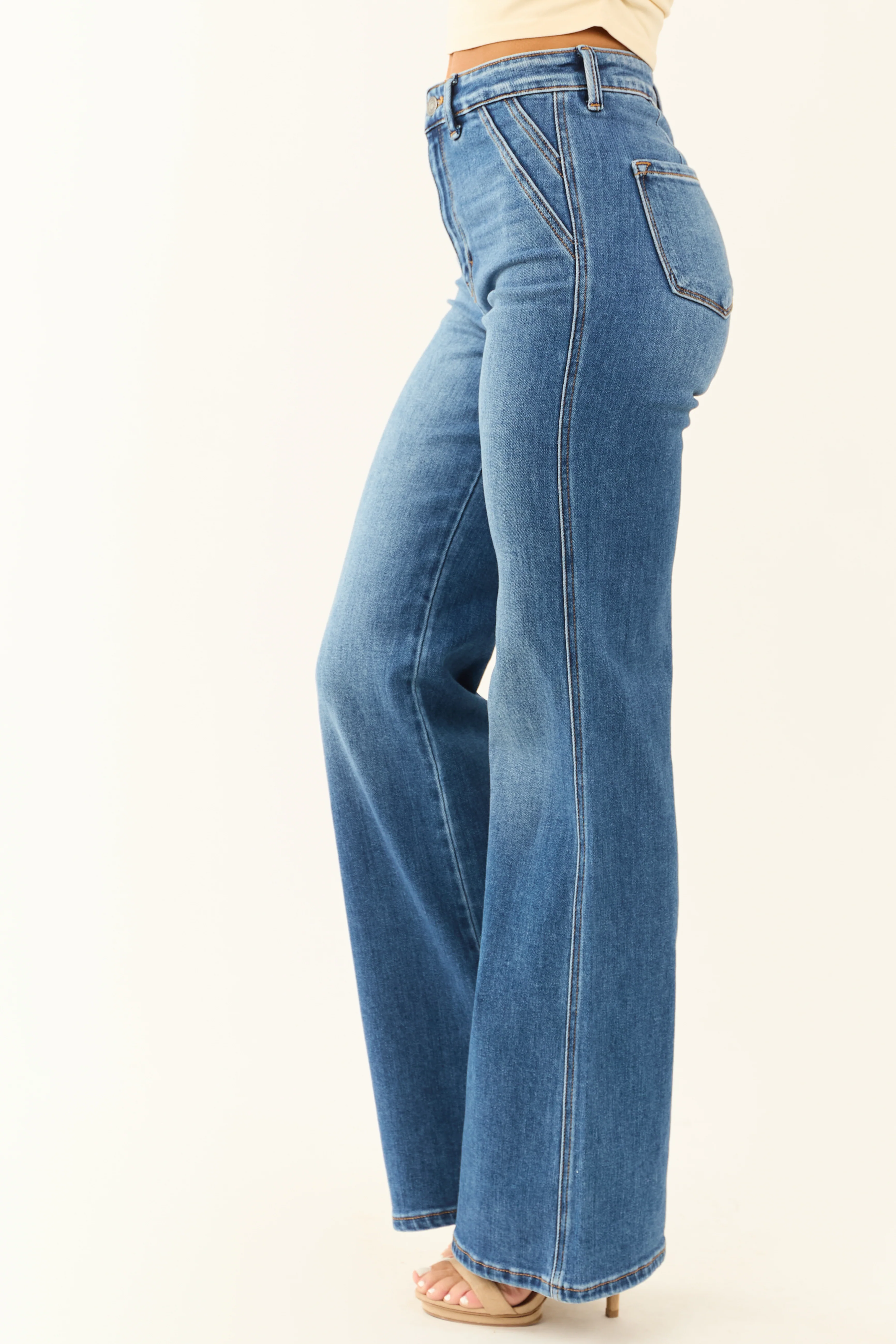 KanCan Medium Wash Ultra High Rise Flare Jeans - Image 9