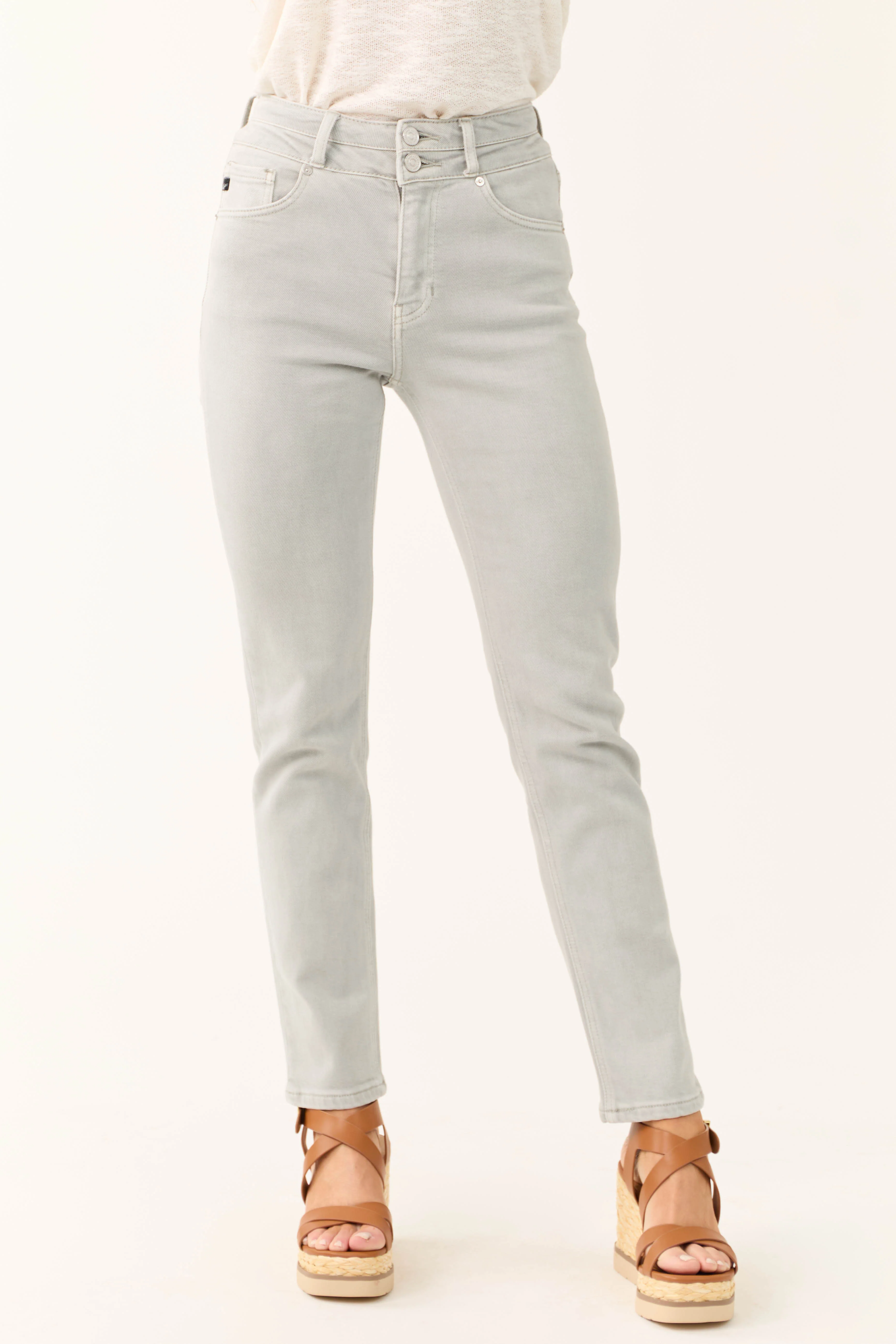 KanCan Steel High Rise Straight Leg Jeans