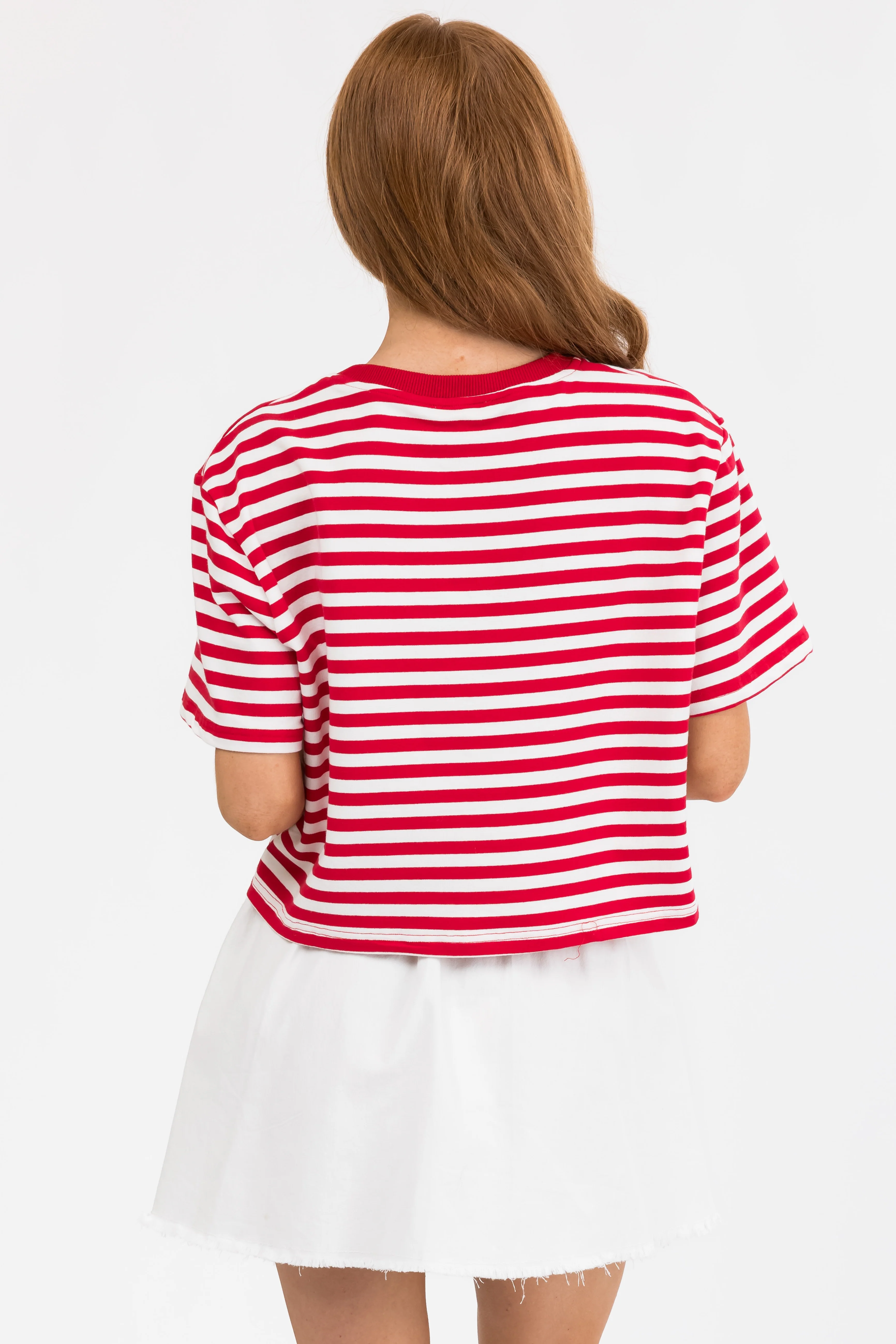 Lipstick and Ivory Stars and Stripes Print Top - Image 5