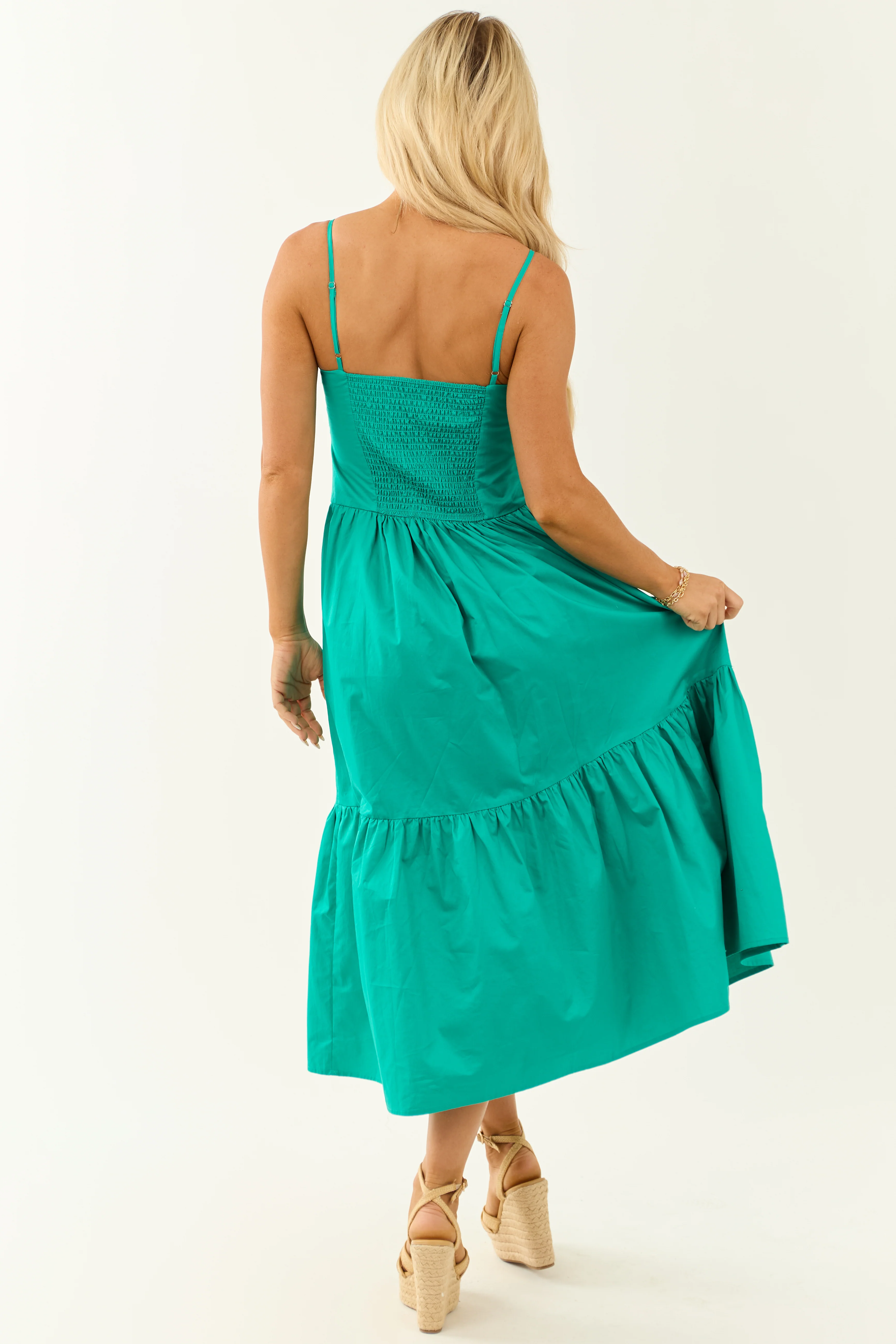 Lovelo Bright Jade Sleeveless Cotton Maxi Dress - Image 5