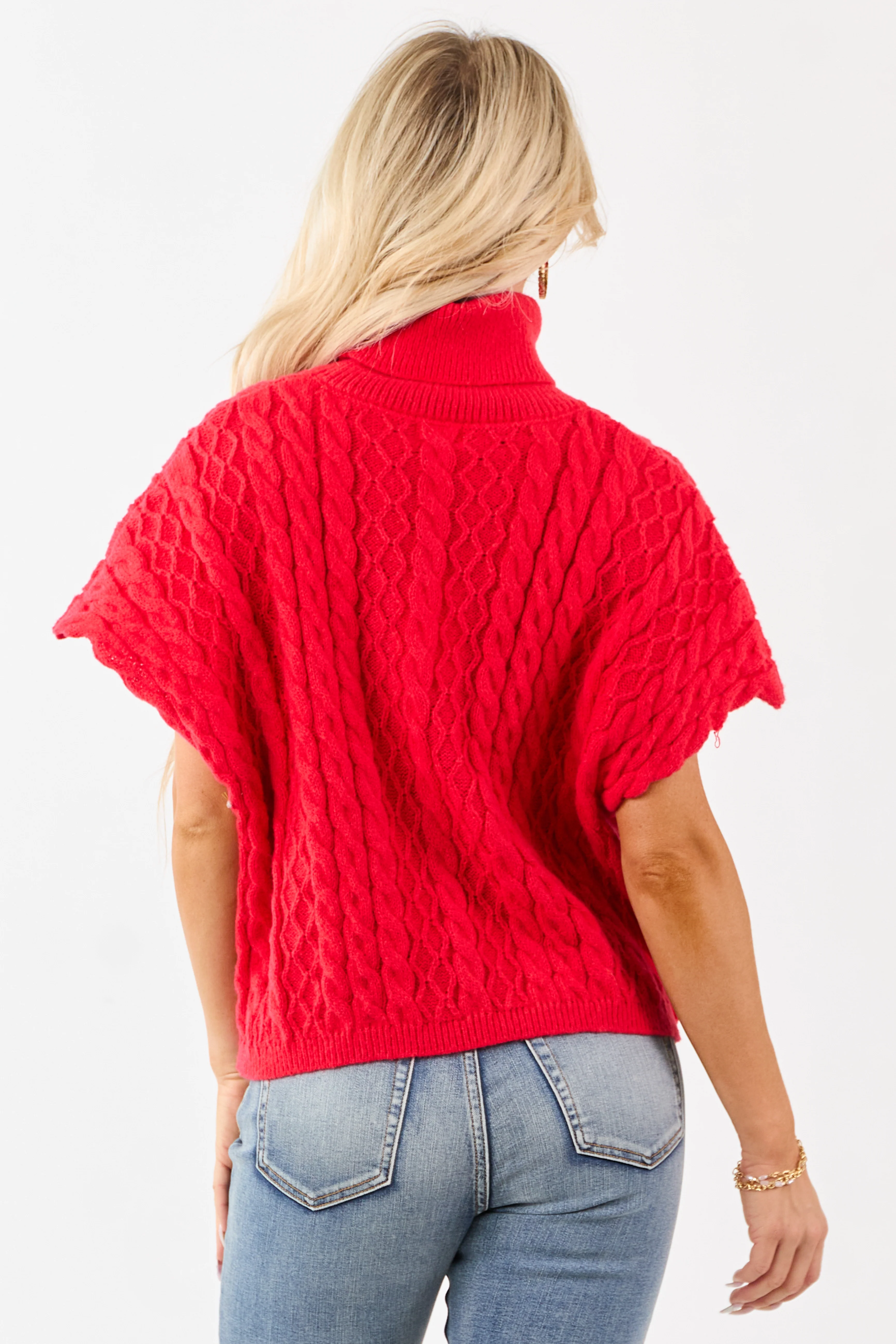 Lovelo Lipstick Cable Knit Turtleneck Sweater - Image 5