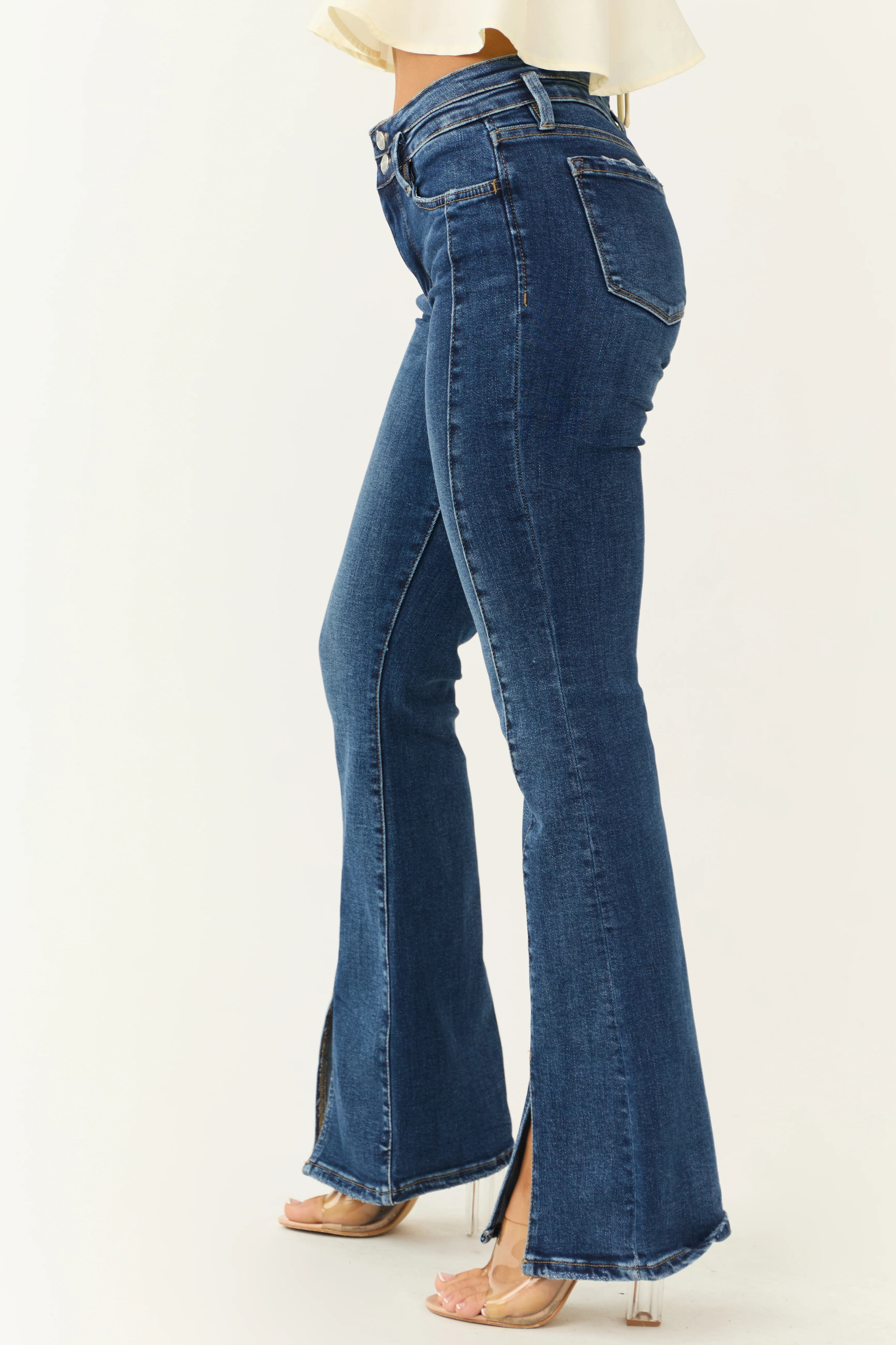 Lovervet High Rise Front Seam Split Jeans - Image 4