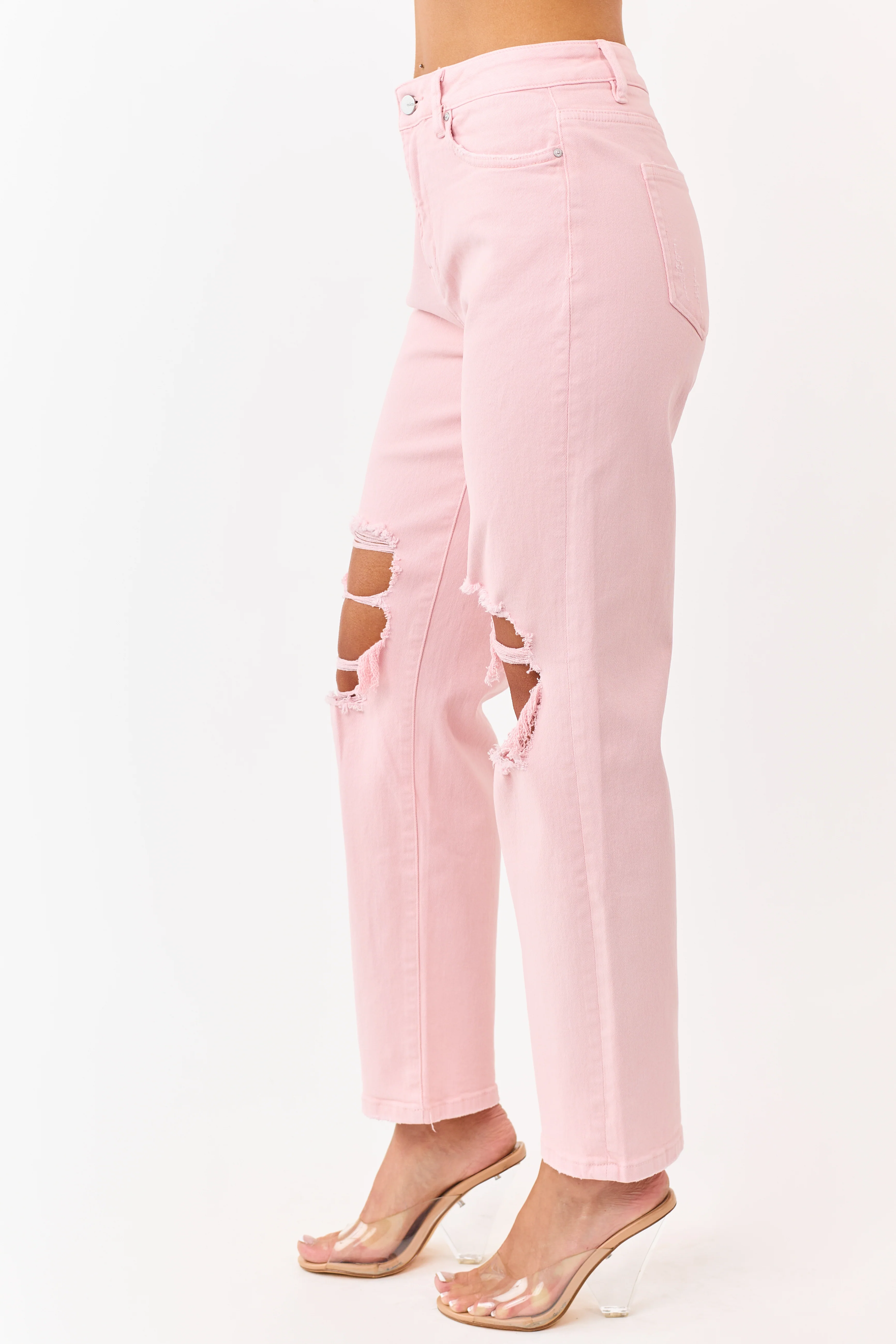 Mica Denim Cherry Blossom Stretchy Straight Jeans - Image 5