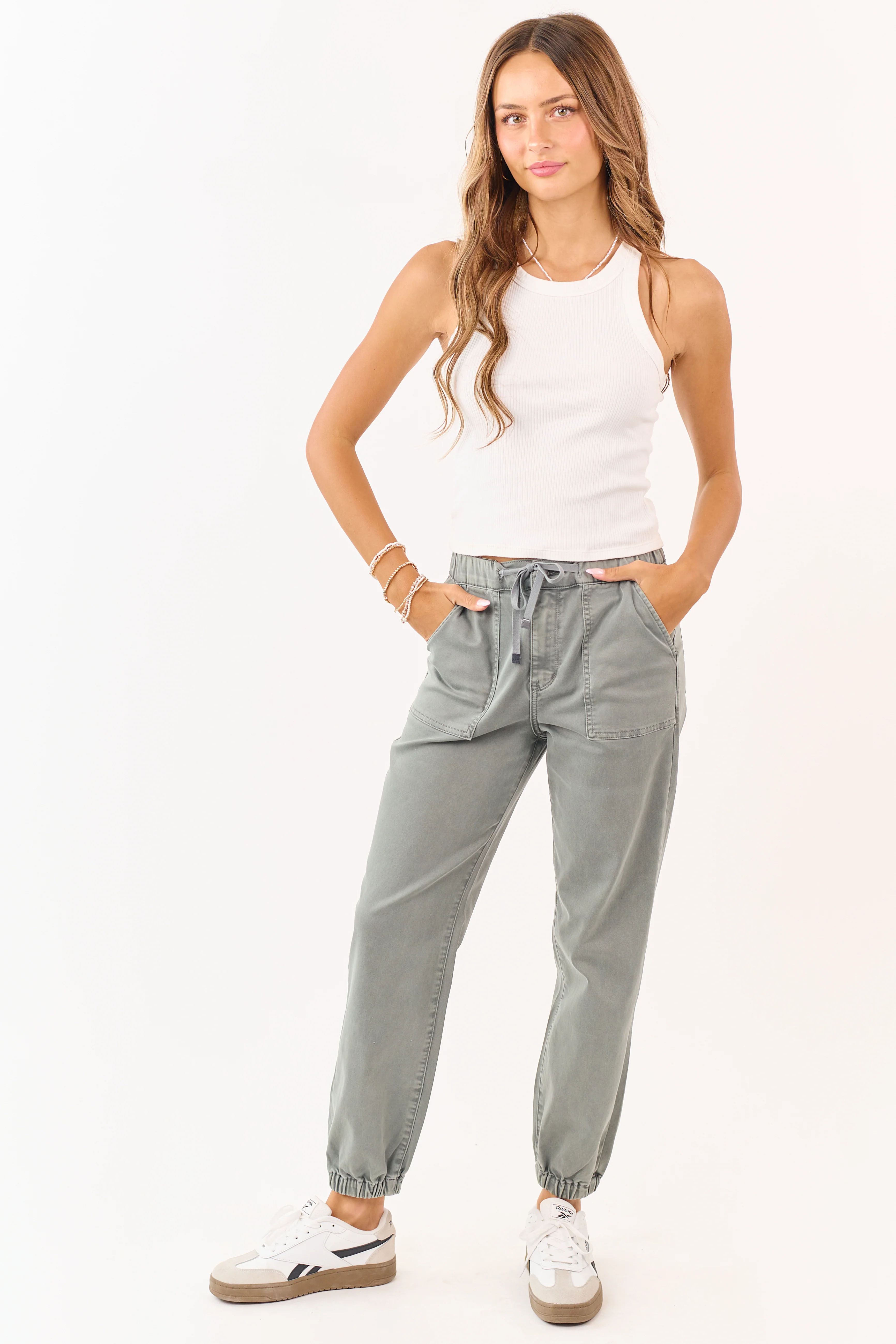 Mica Denim Faded Juniper Cropped Jogger Jeans - Image 5