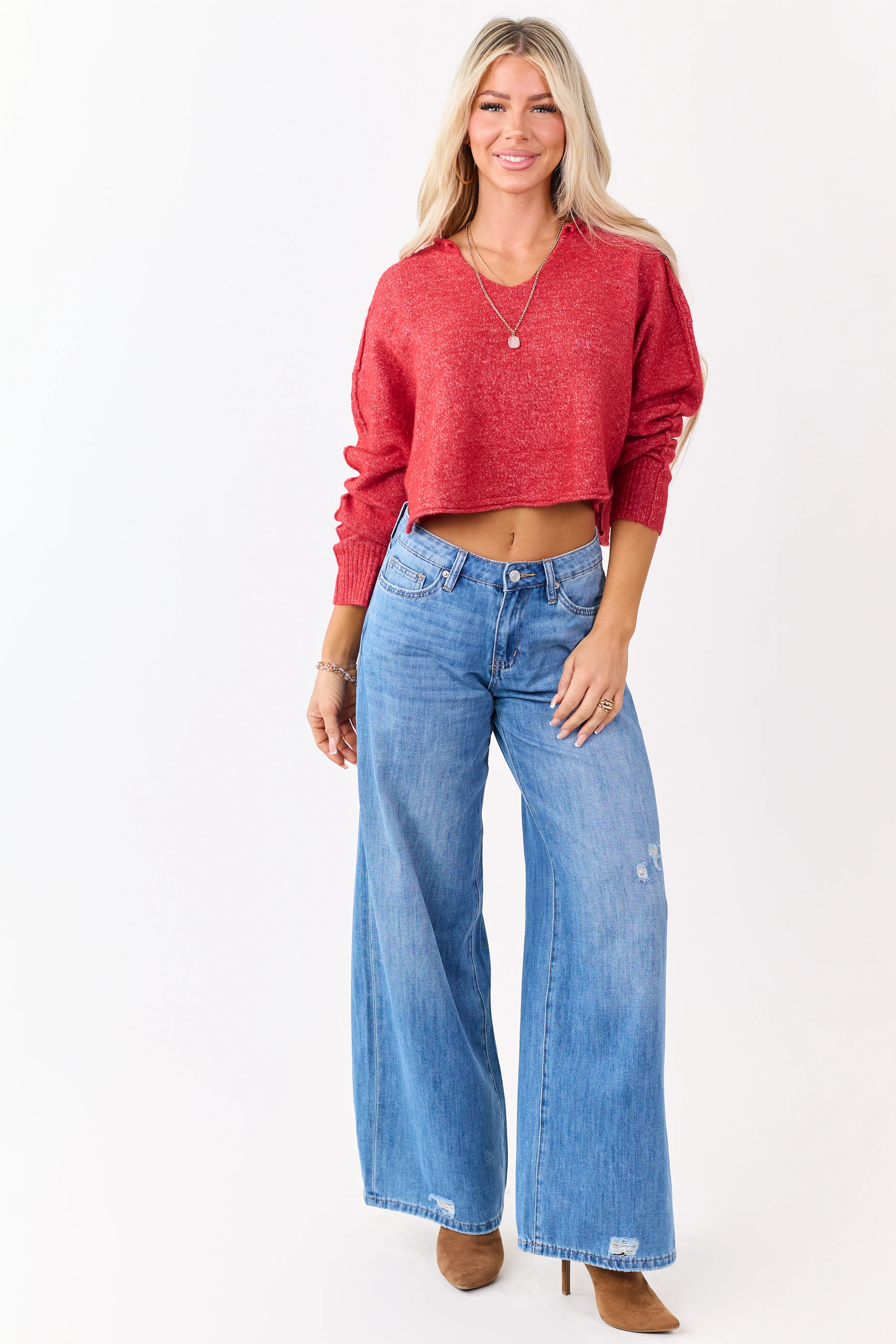 Mica Denim Medium High Rise Super Wide Leg Jeans - Image 5