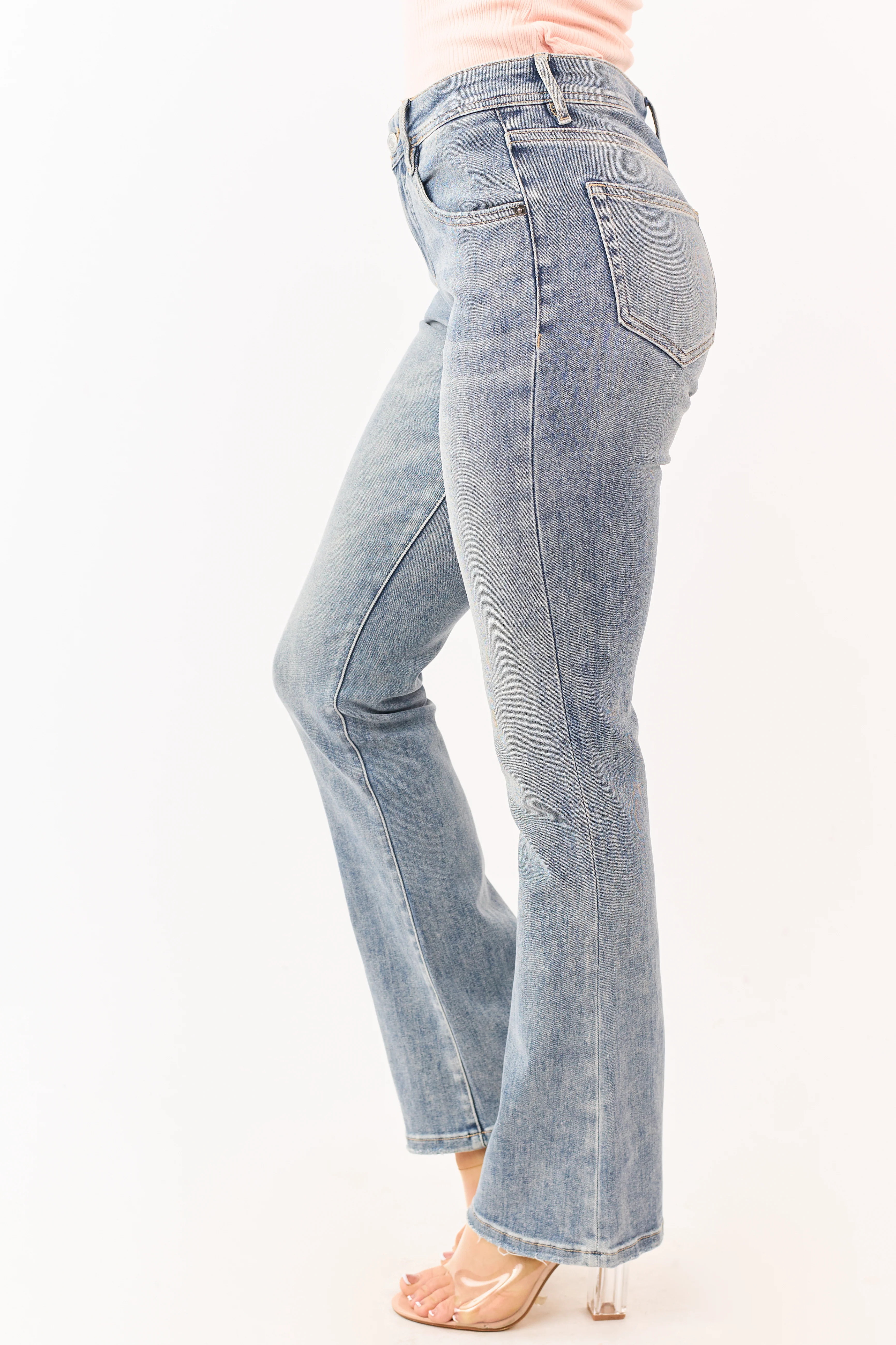Mica Denim Vintage Wash Stretchy Bootcut Jeans - Image 3