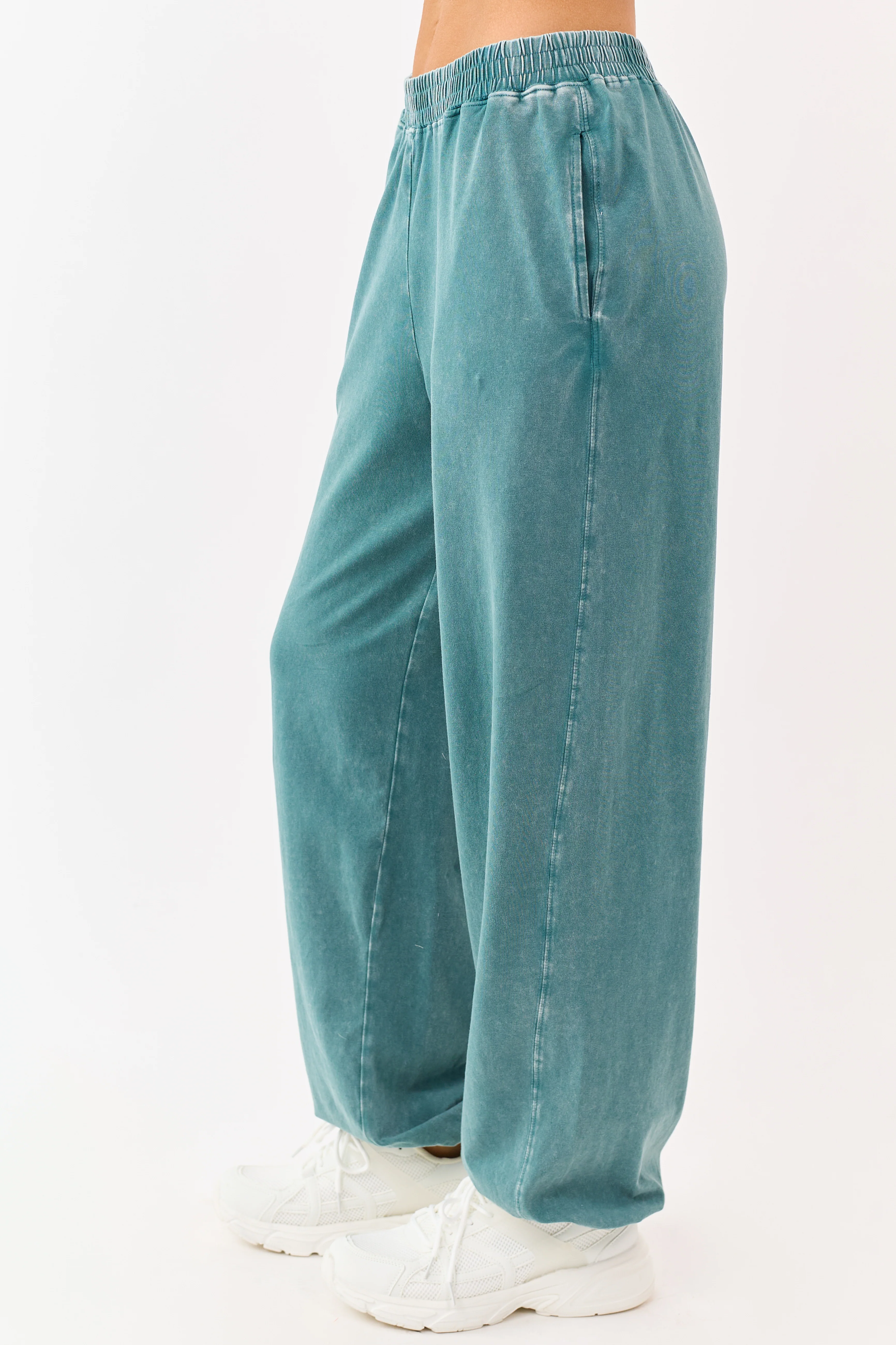 Pine Washed Wrapped Crop Top and Joggers Set - Image 6