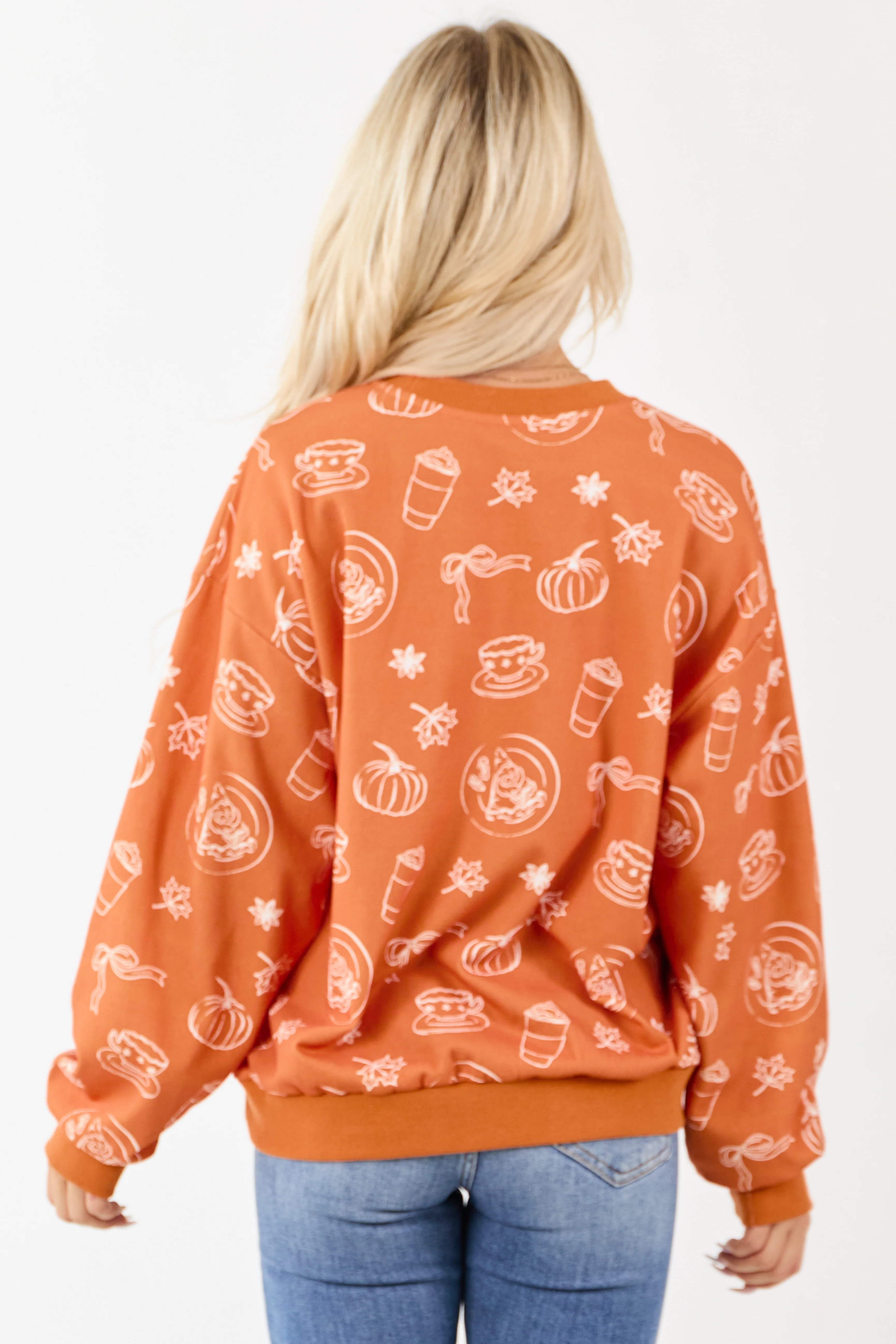 Pumpkin Spice Fall Graphic Relaxed Sweater - Image 6