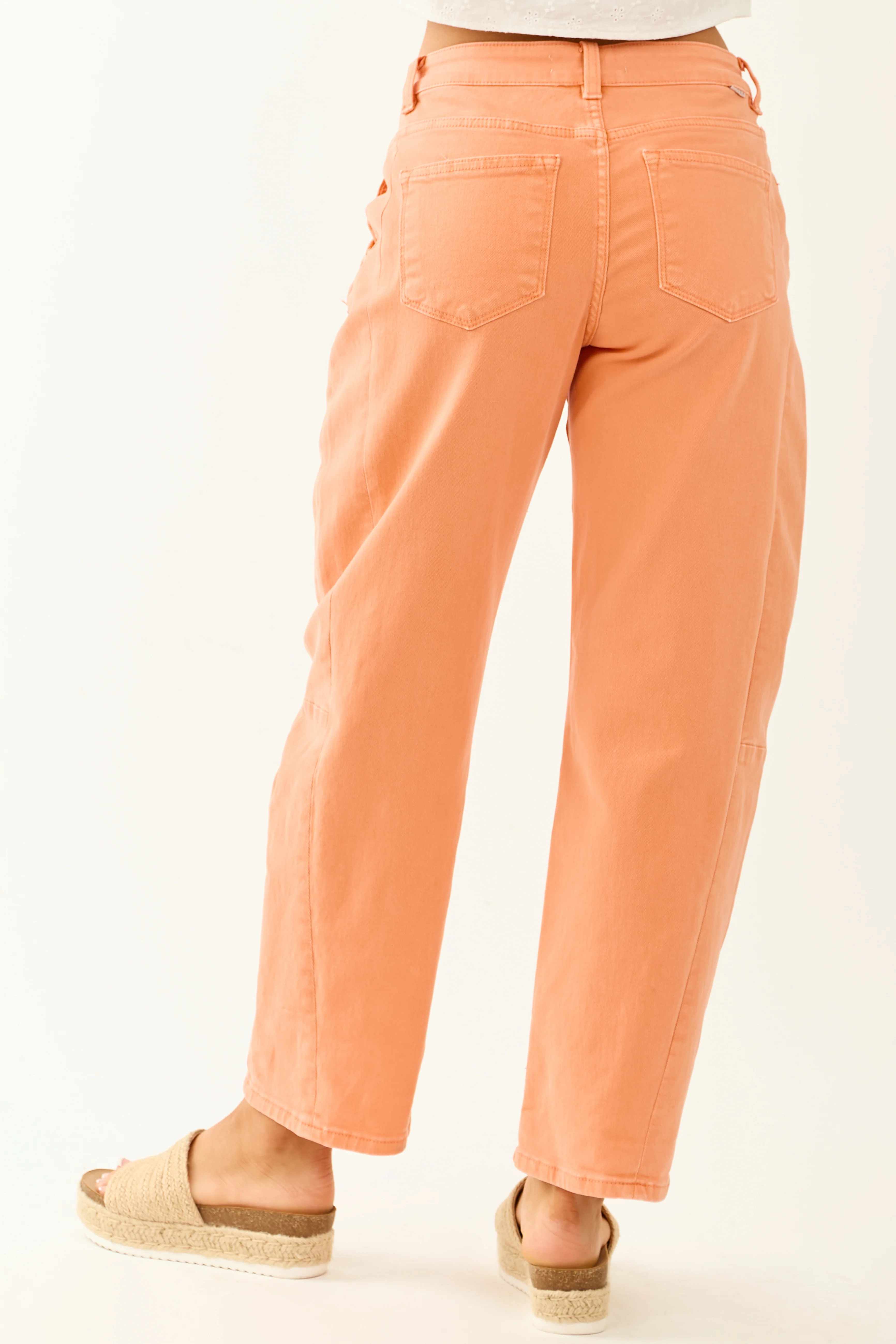 Risen Melon High Rise Cuffed Stretchy Barrel Jeans - Image 5