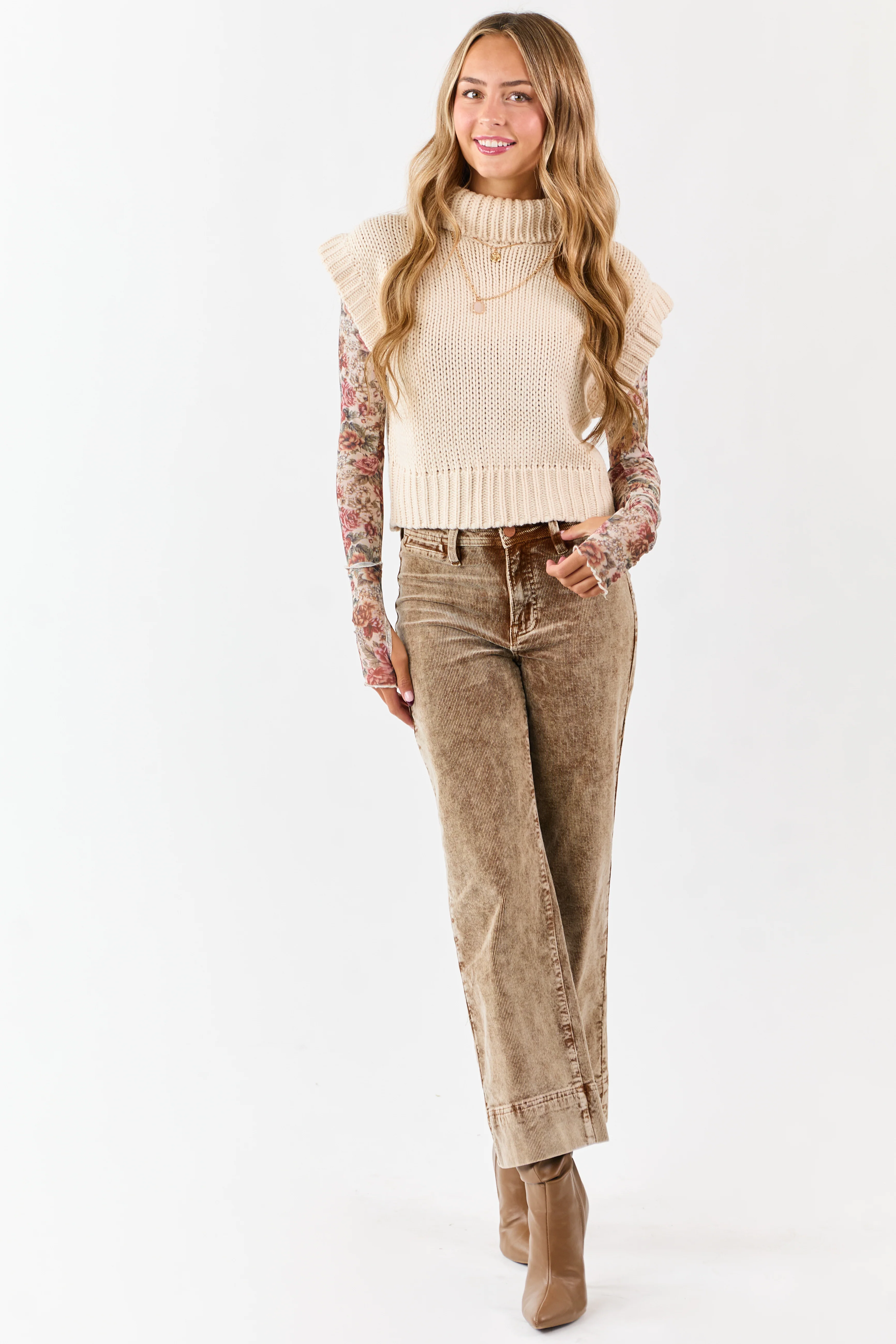 Risen Sepia Mineral Washed Corduroy Relaxed Pants - Image 6