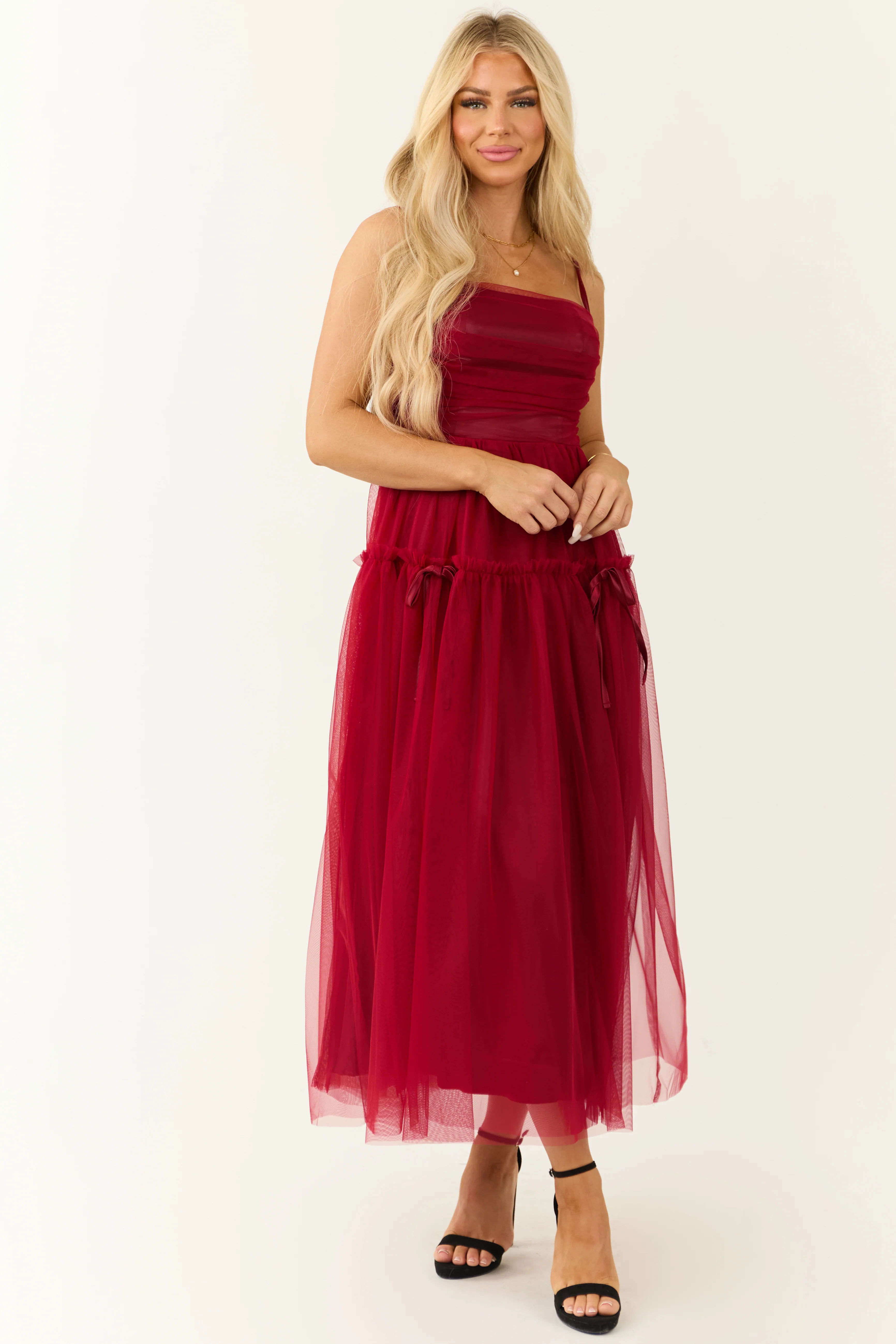 Ruby Square Neck Ruched Maxi Dress - Image 3