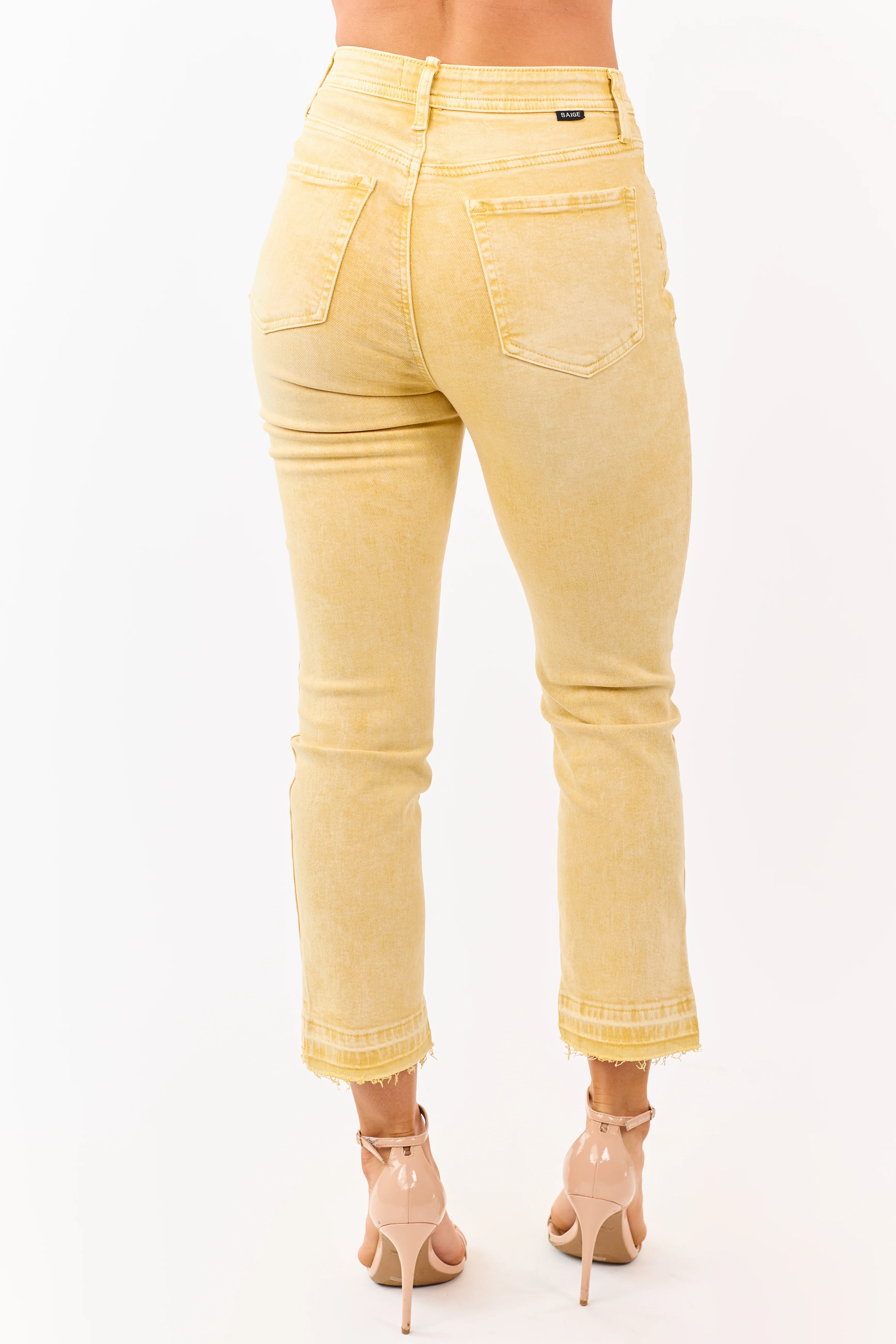 Saige Amber Tummy Control Crop Kick Flare Jeans - Image 4