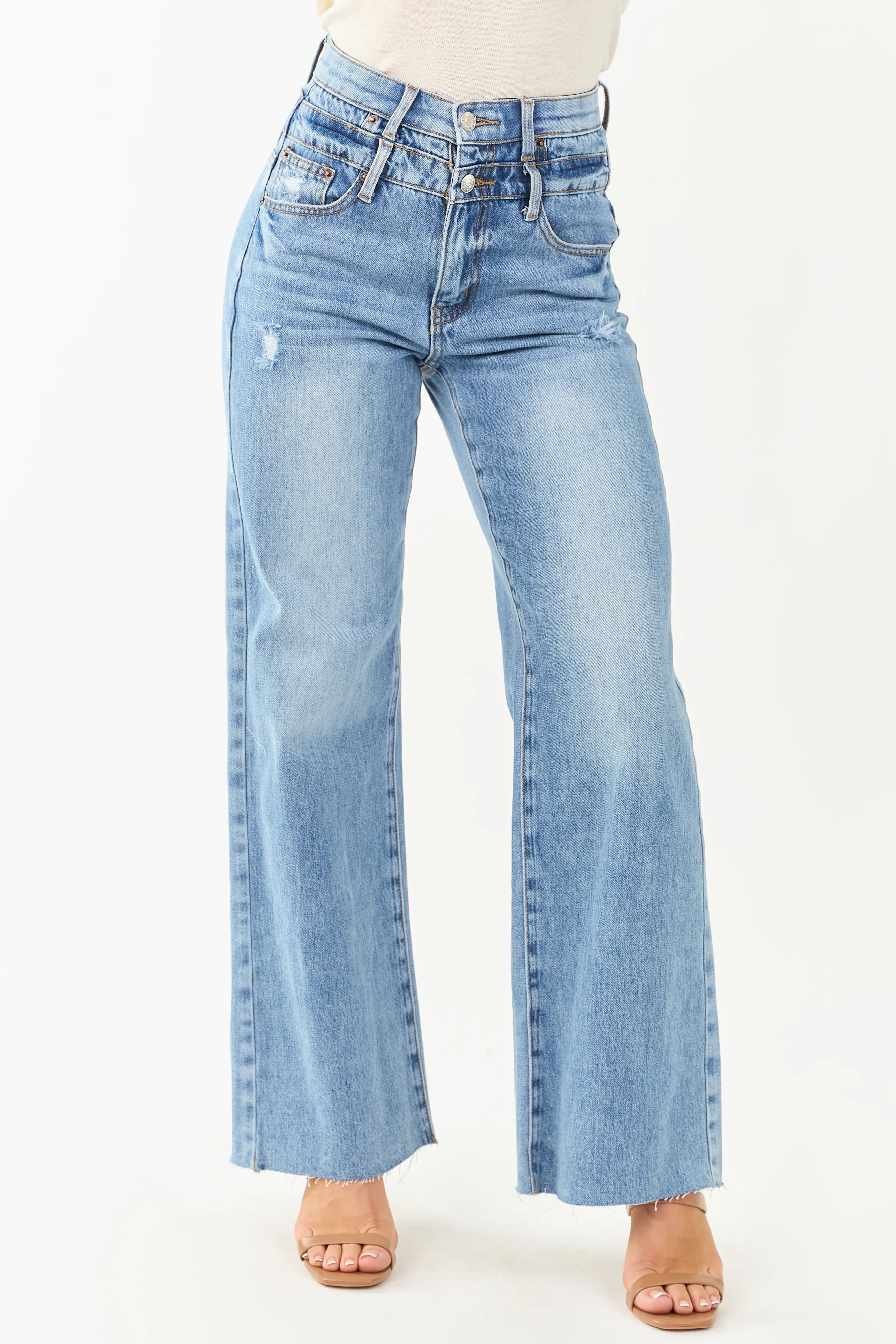 Saige Double Waist Tummy Control Straight Jeans - Image 3
