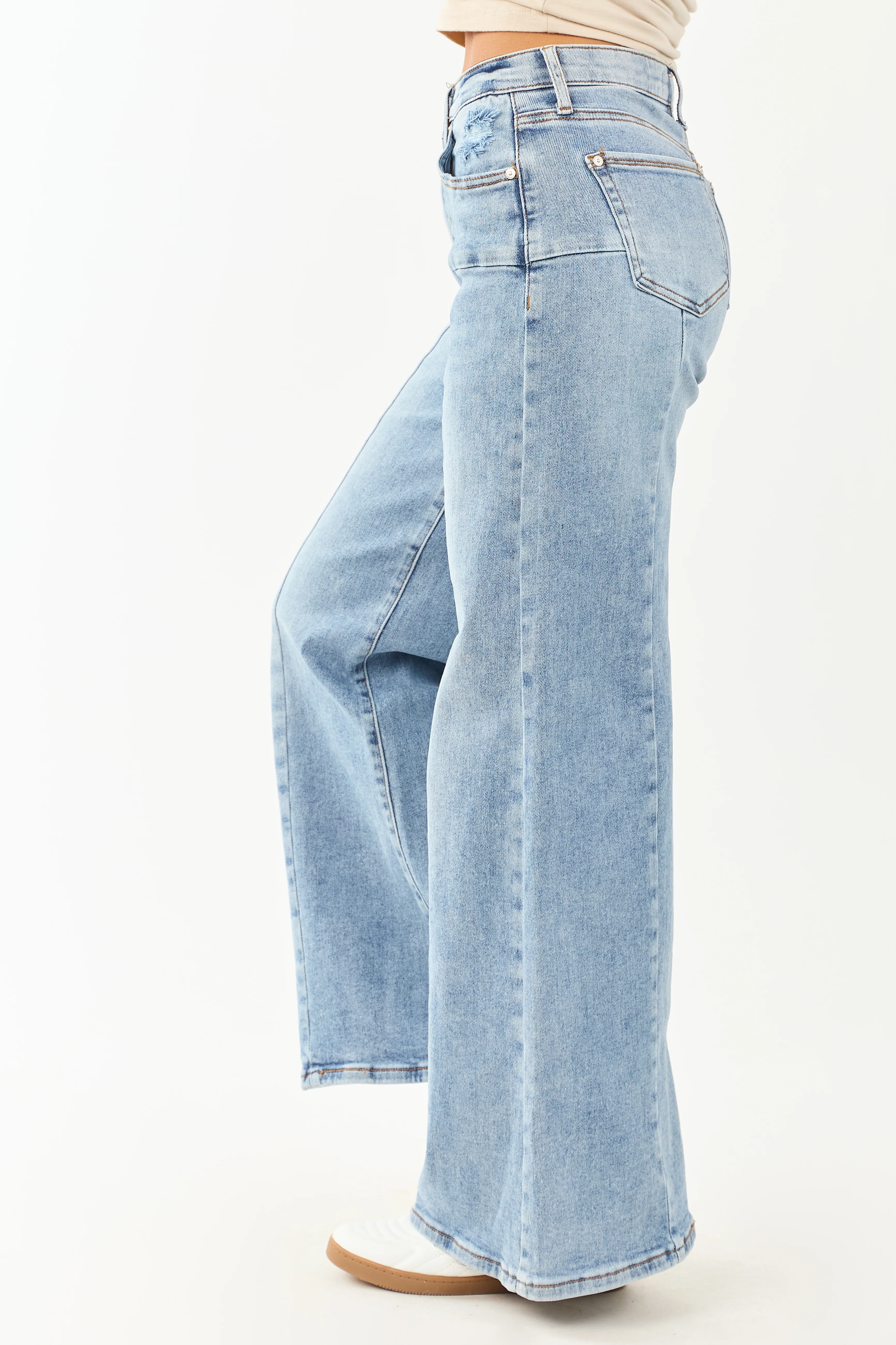 Saige Medium Wide Leg Tummy Control Stretchy Jeans - Image 3