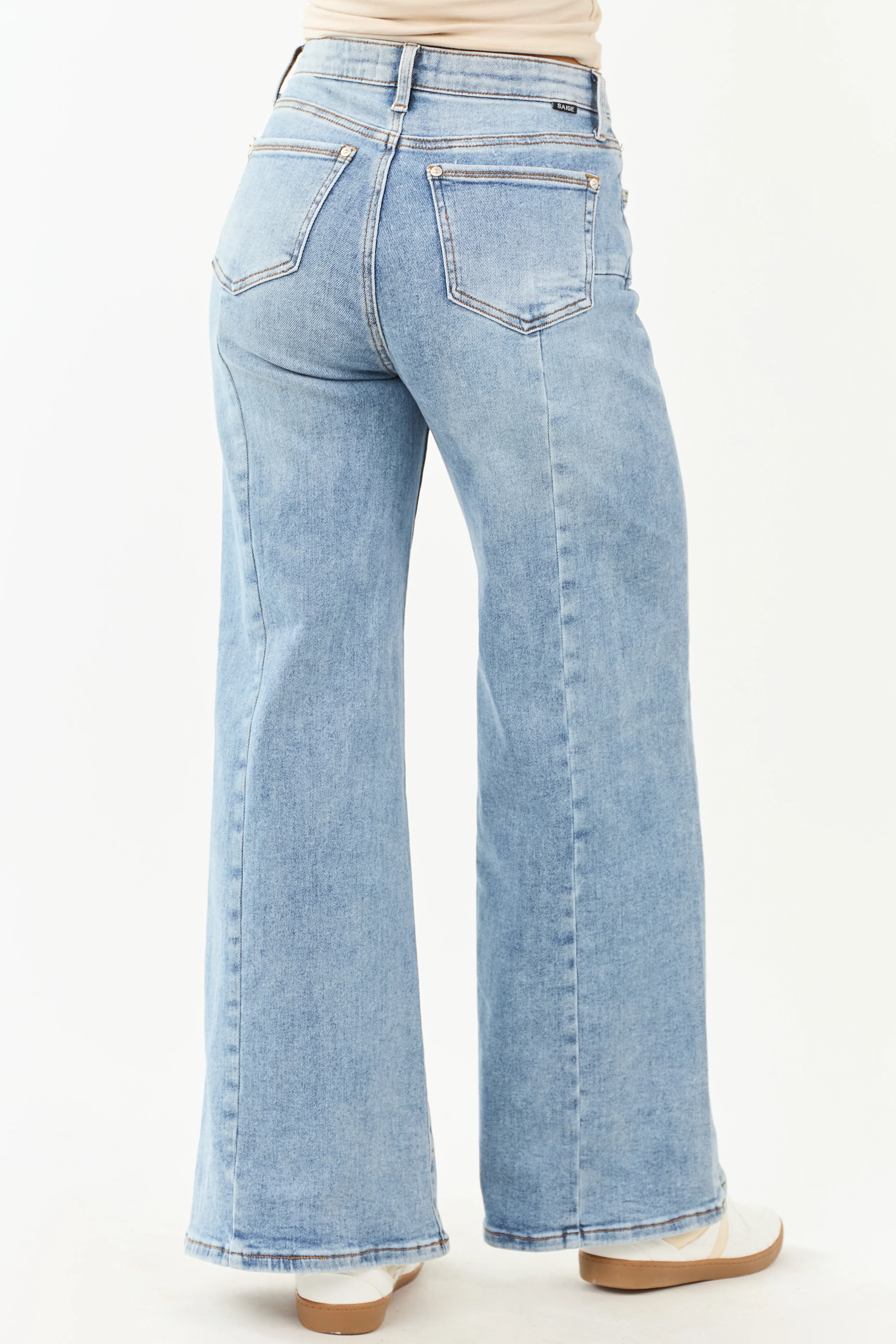Saige Medium Wide Leg Tummy Control Stretchy Jeans - Image 4
