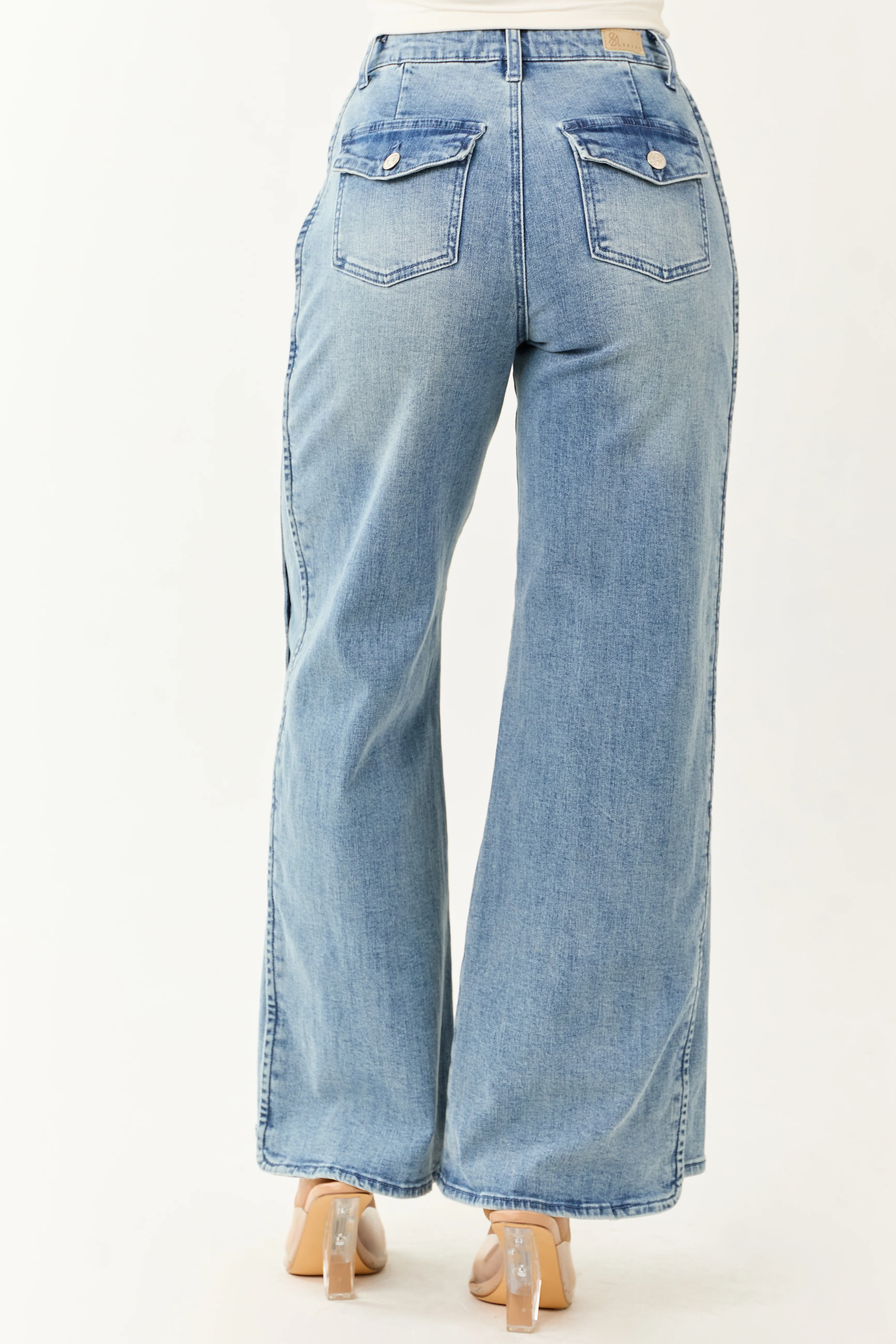 Saige Tummy Control Stretchy Wide Seam Detailed Jeans - Image 5