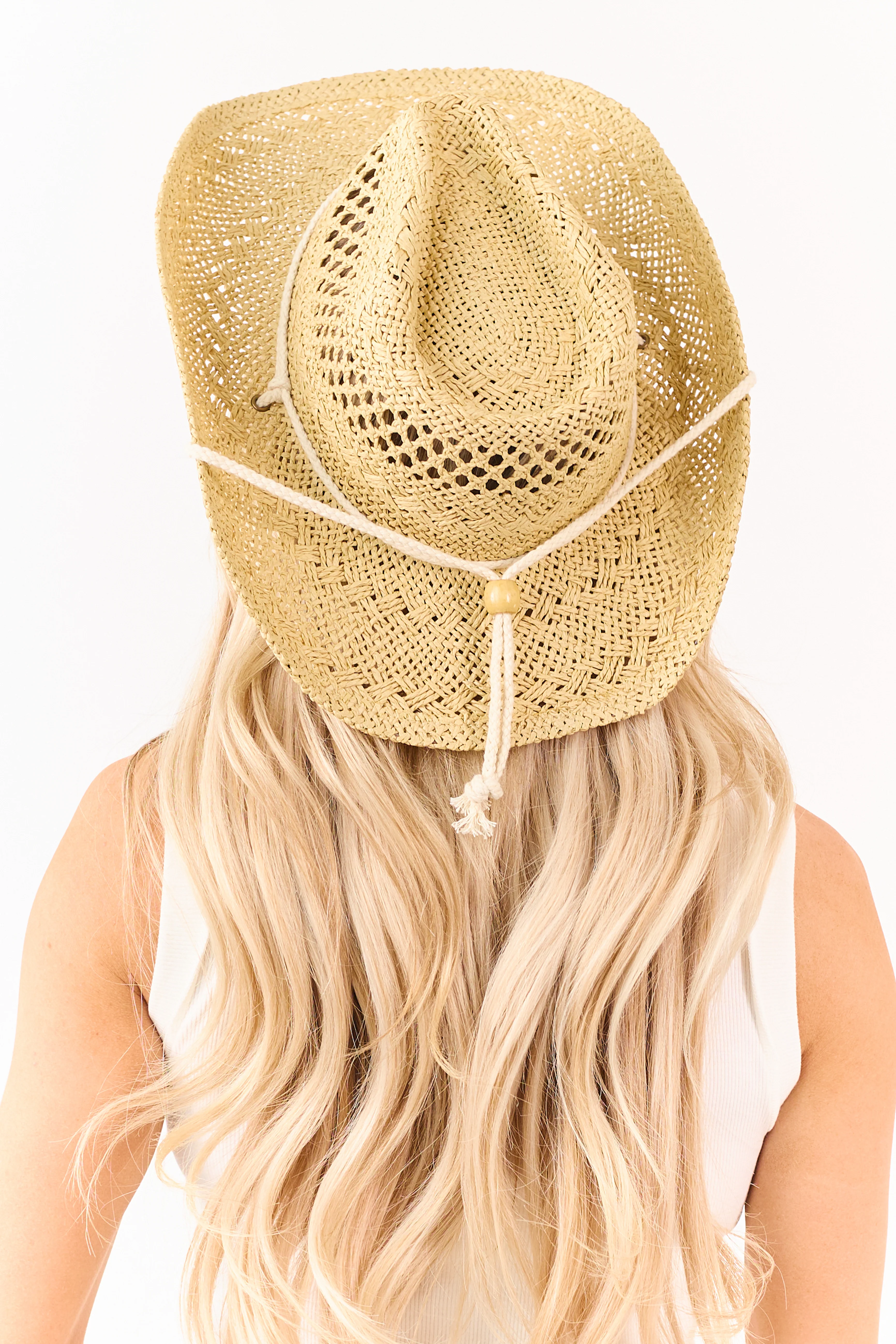 Sand Anchor Pendant Woven Straw Cowboy Hat - Image 5