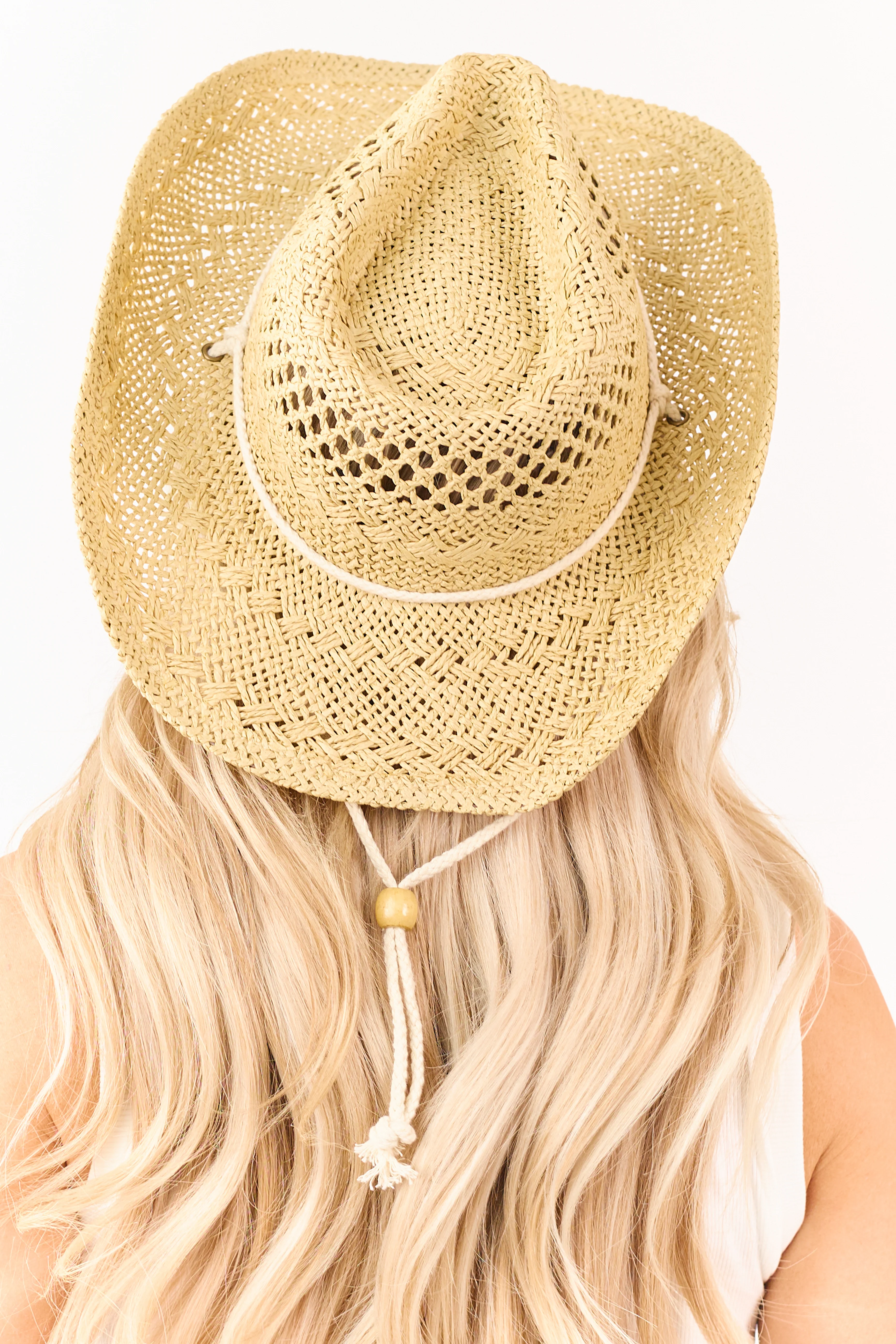 Sand Anchor Pendant Woven Straw Cowboy Hat - Image 6