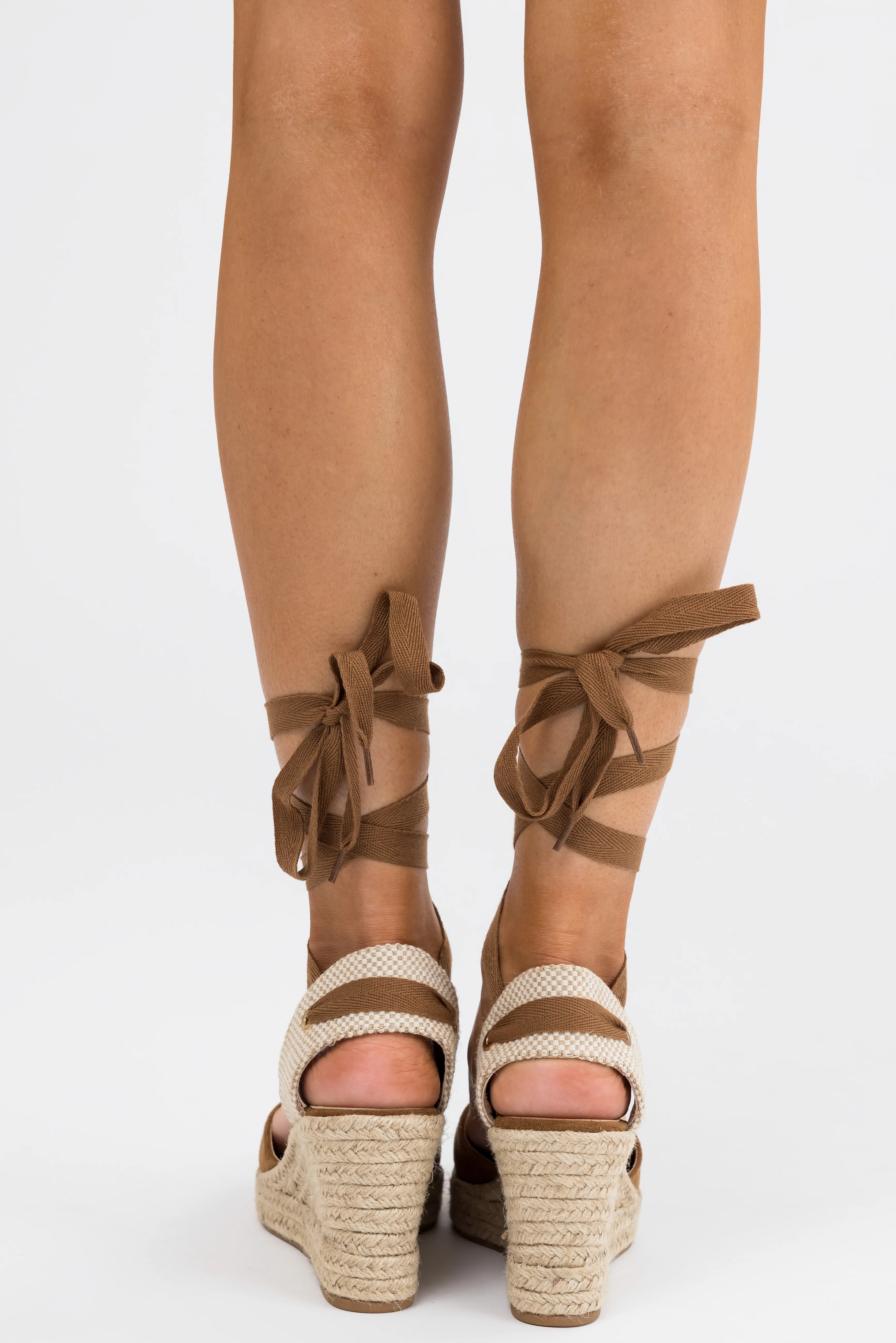 Sepia Suede Closed Toe Espadrille Wedges - Image 11