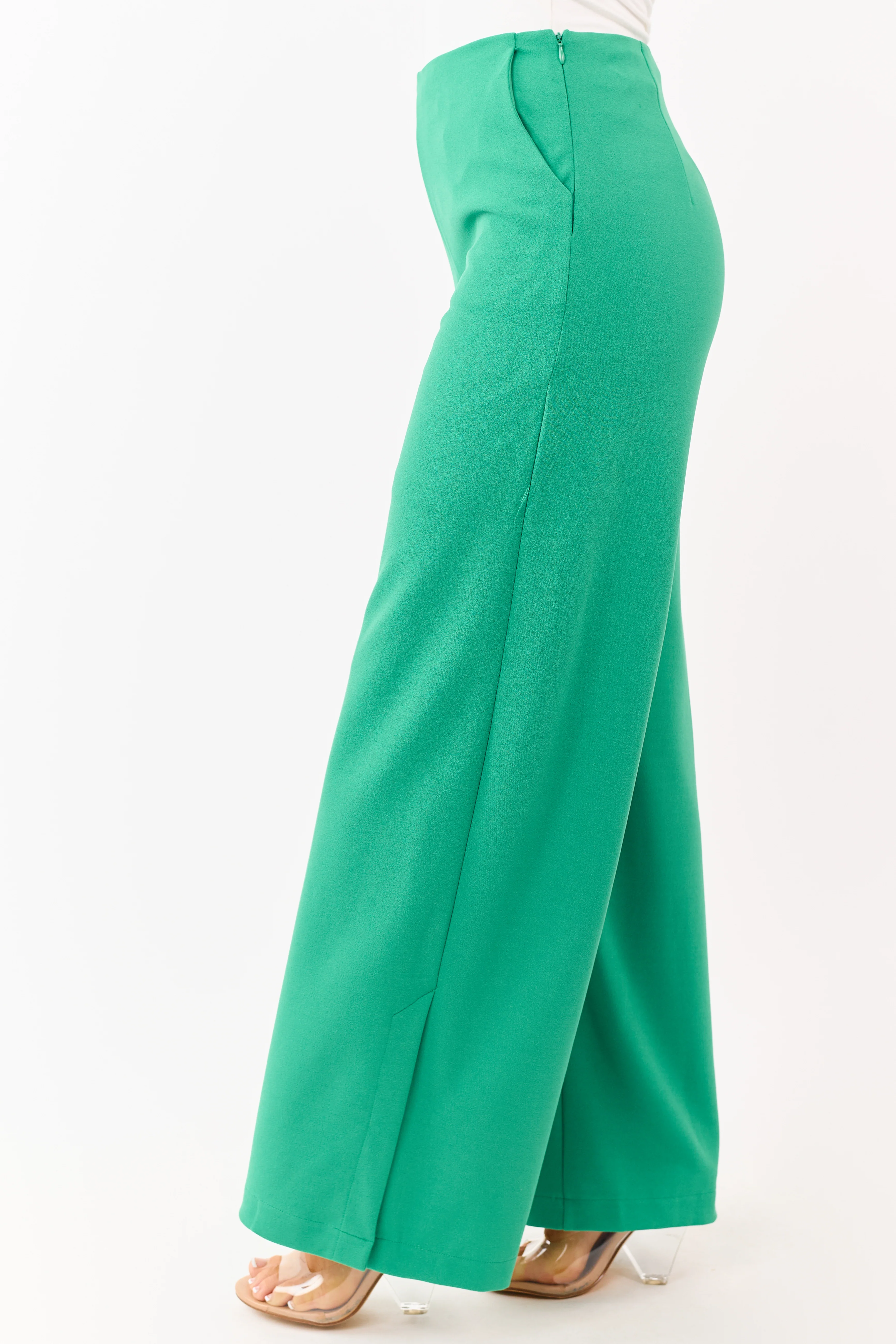 She+Sky Jade Wide Leg Side Slit Knit Pants - Image 3