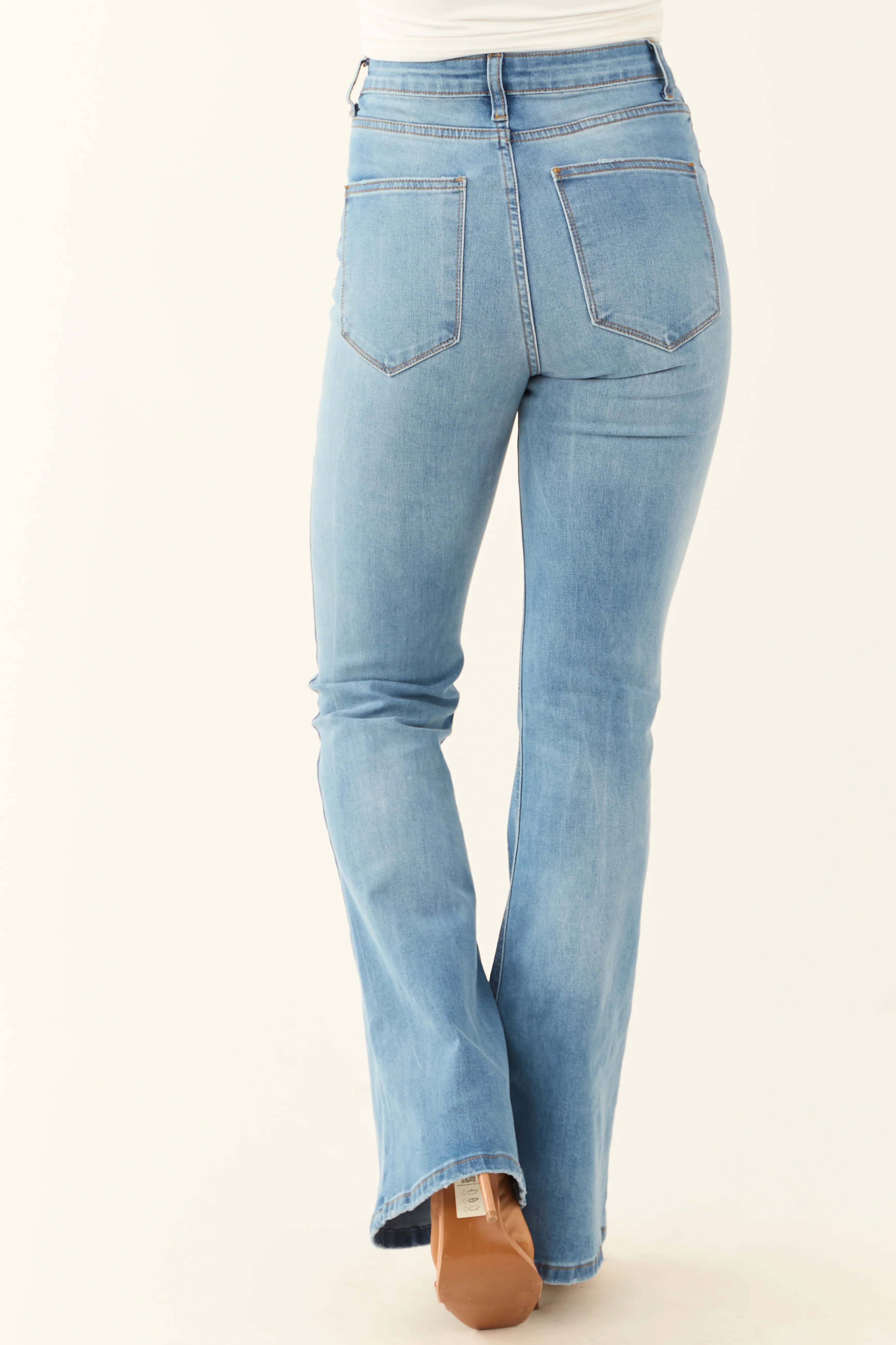 Signature 8 Medium Wash Flare High Waist Jeans - Image 5