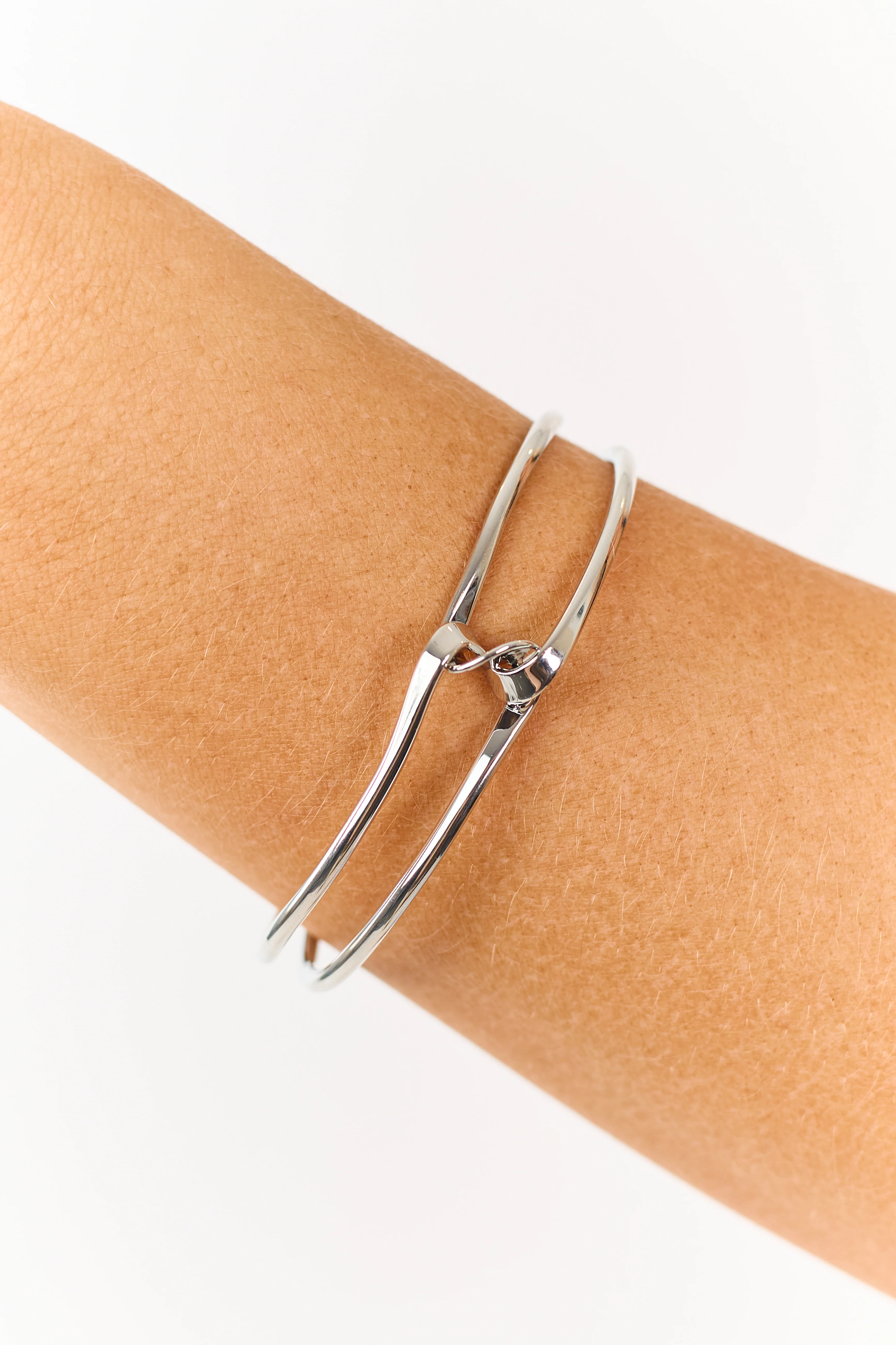 Silver Twist Wire Open Cuff Bracelet