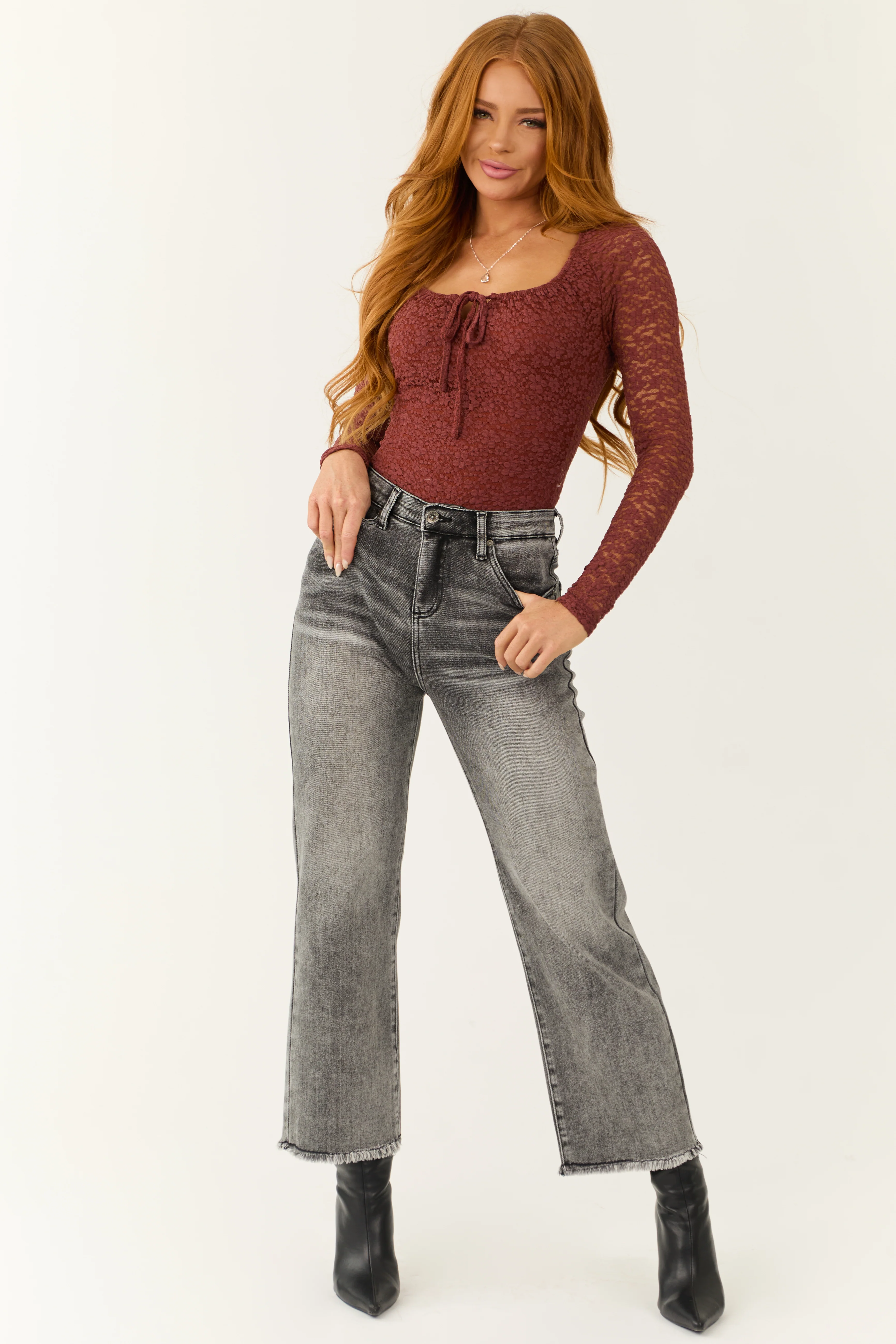 Special A Black Wash Tummy Control Wide Jeans - Image 2