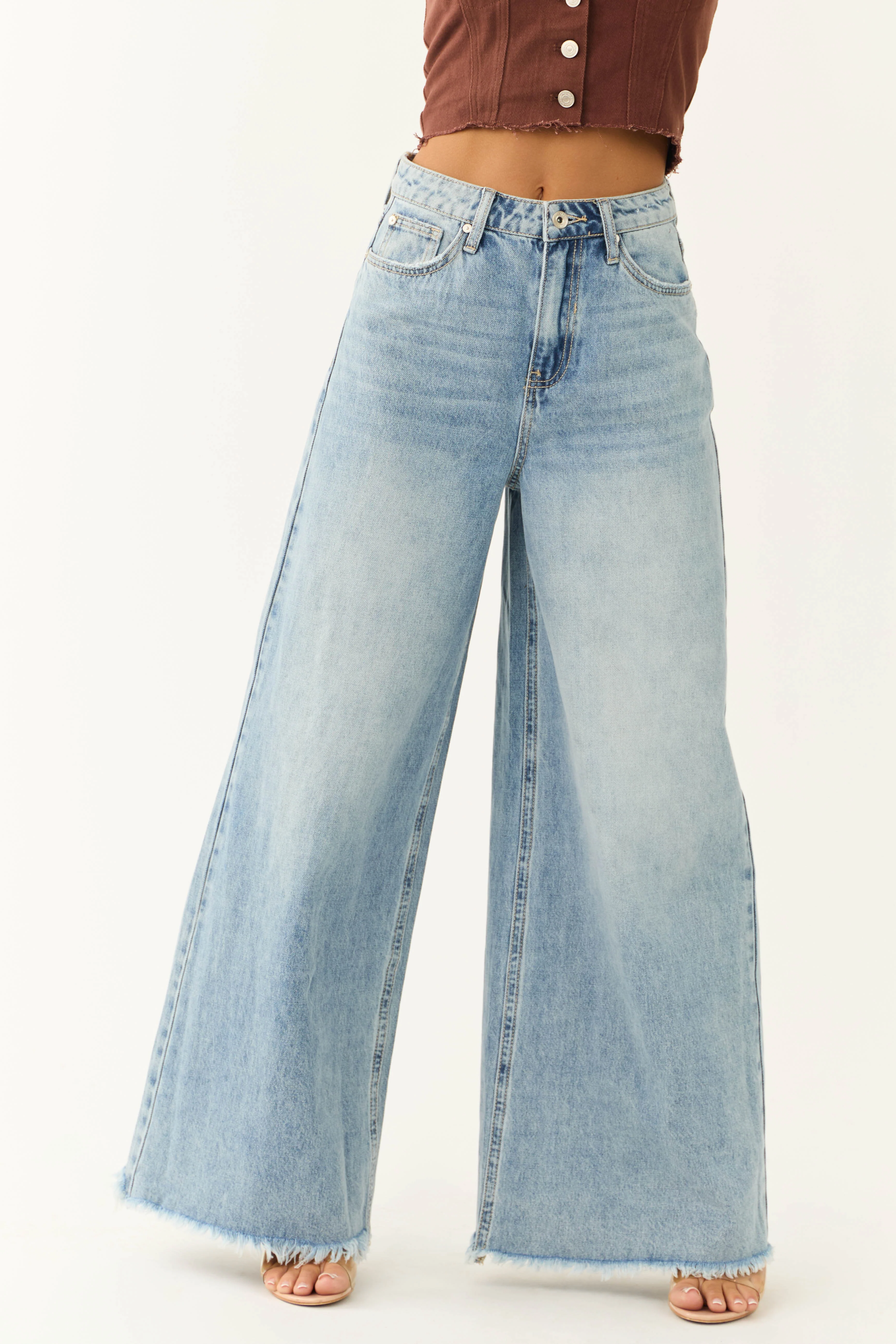 Special A Medium Wash Wide Leg Jeans - Image 3