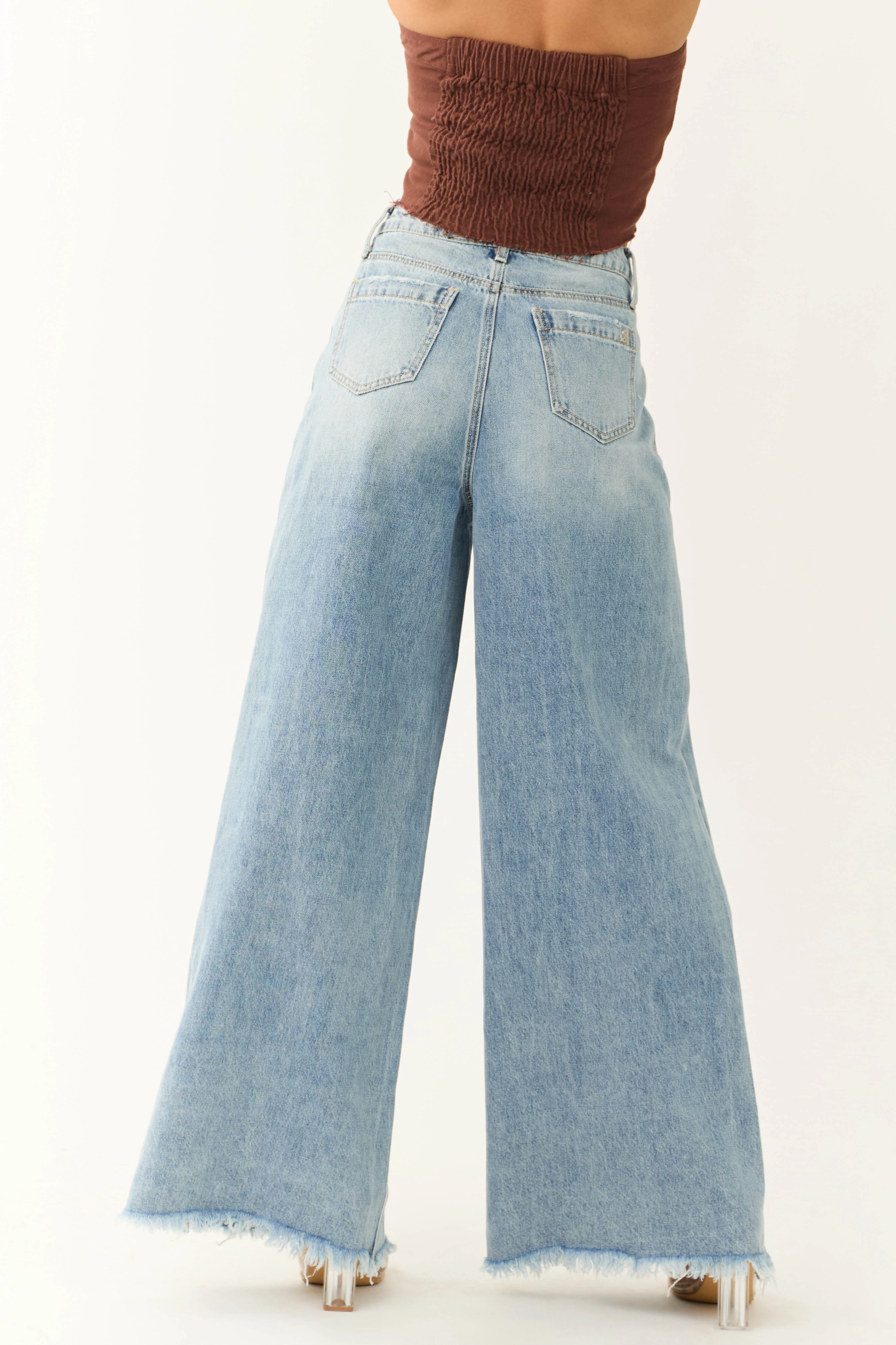 Special A Medium Wash Wide Leg Jeans - Image 5