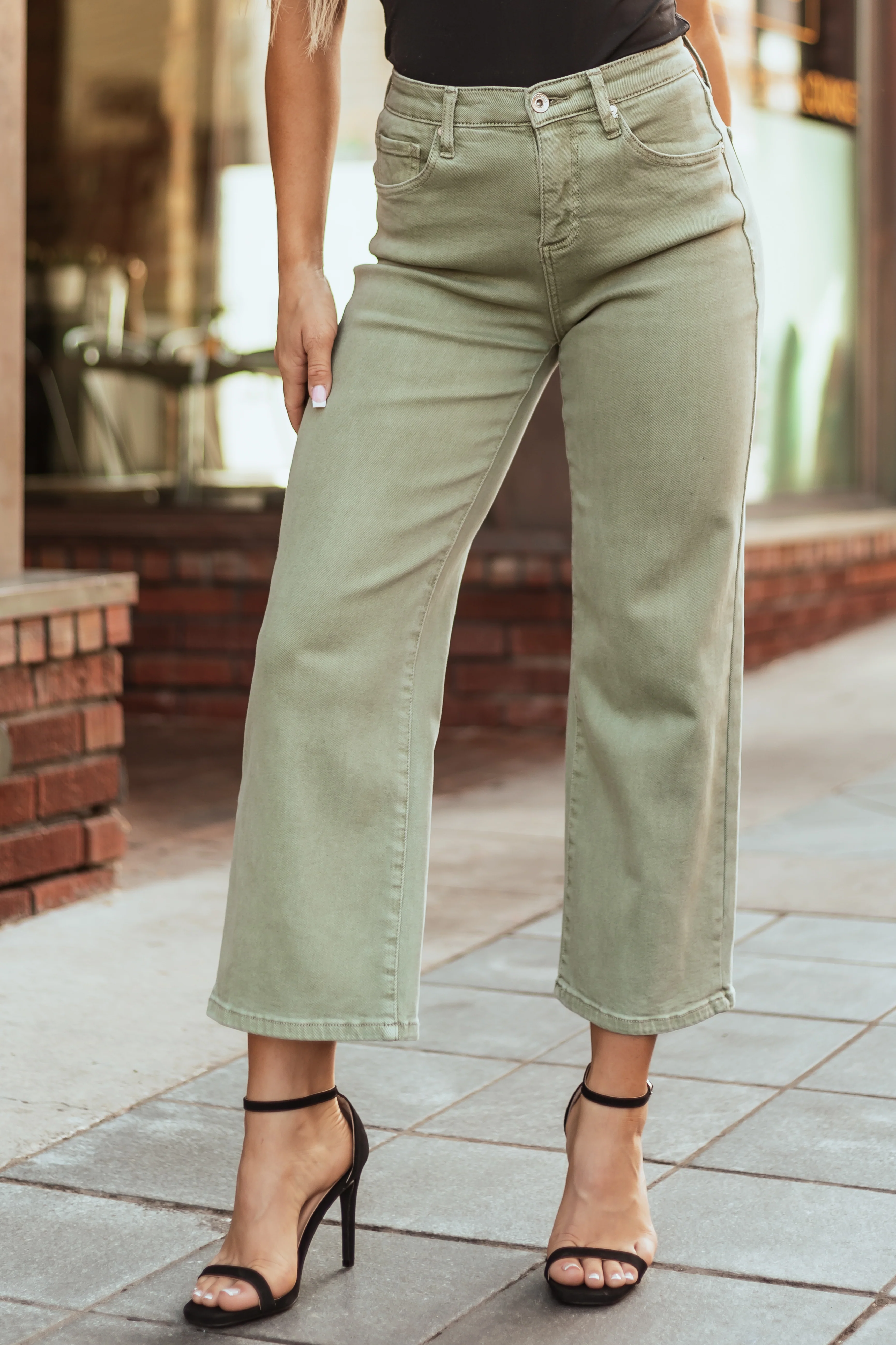 Special A Sage Tummy Control Wide Leg Jeans - Image 2