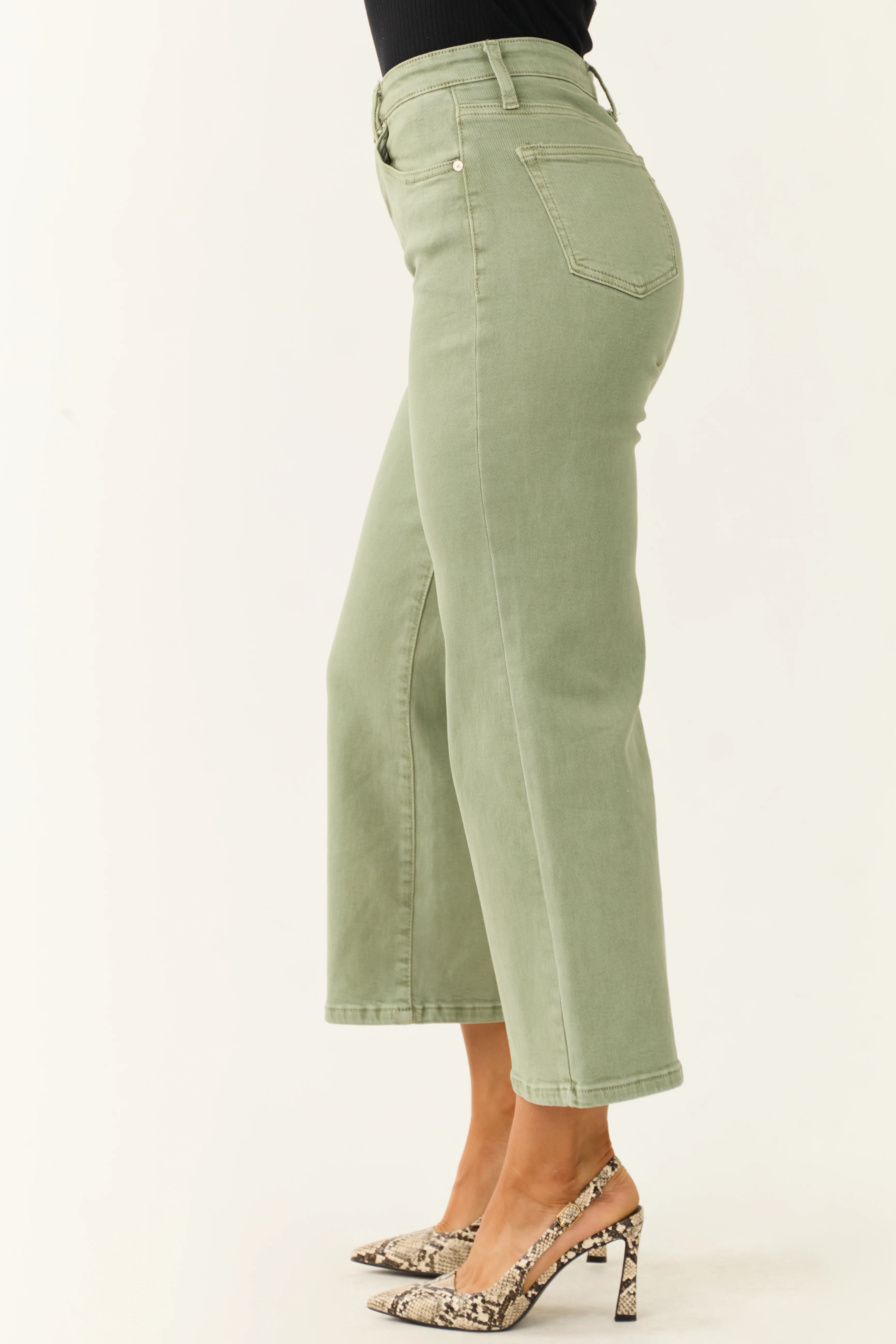 Special A Sage Tummy Control Wide Leg Jeans - Image 4