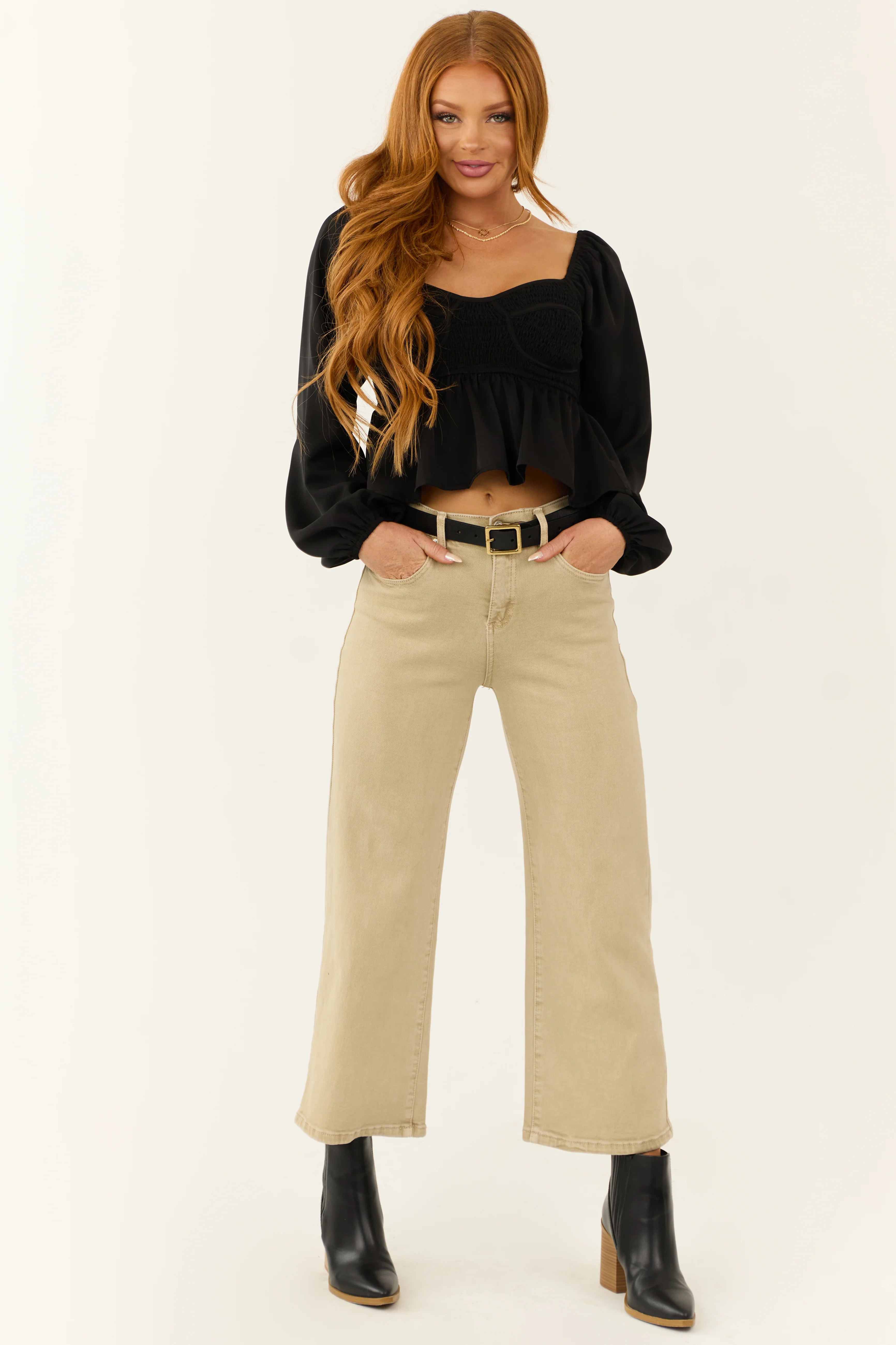 Special A Sand Tummy Control Wide Leg Jeans - Image 7