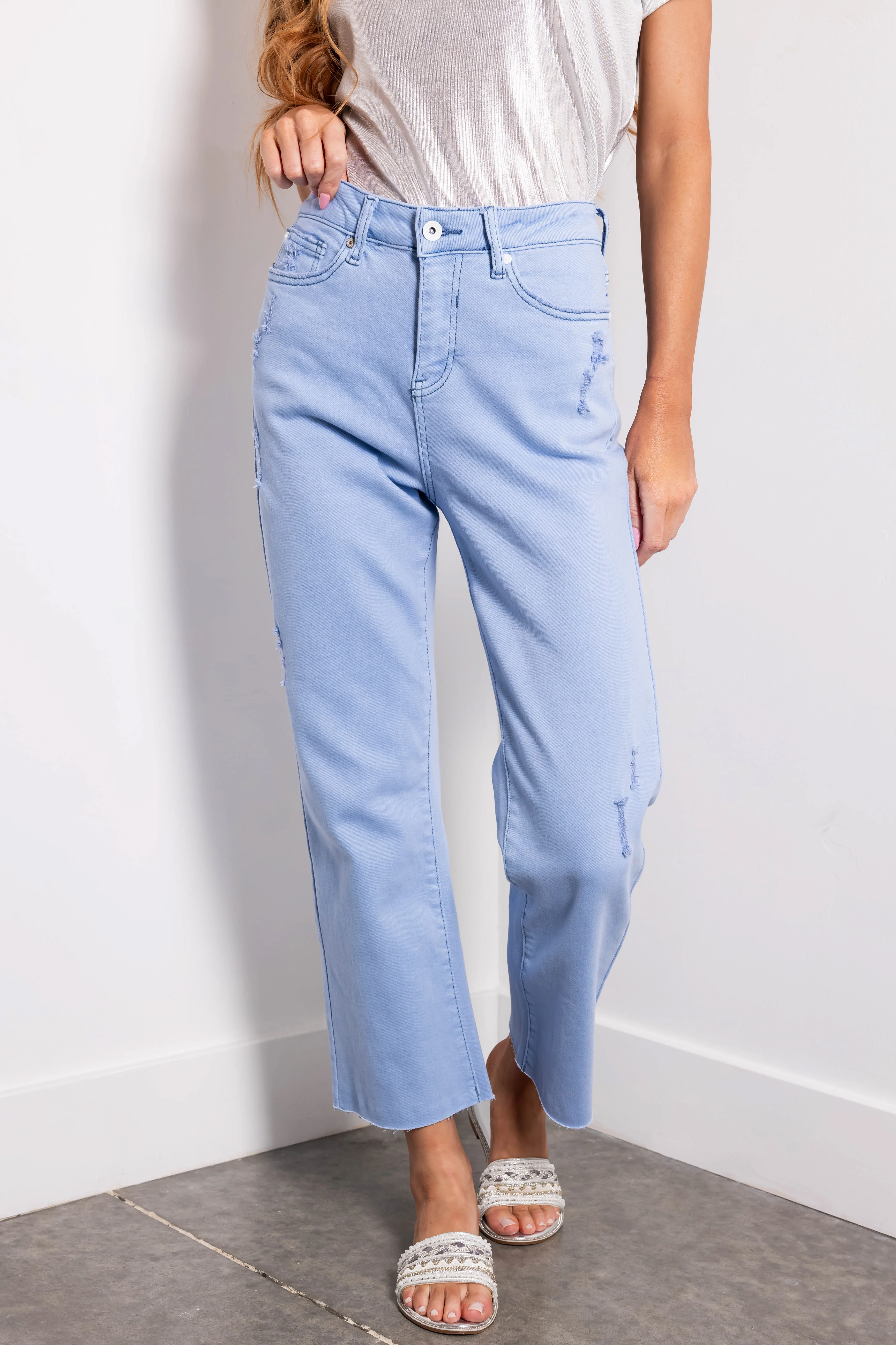 Special A Sky Blue High Rise Straight Leg Jeans - Image 2