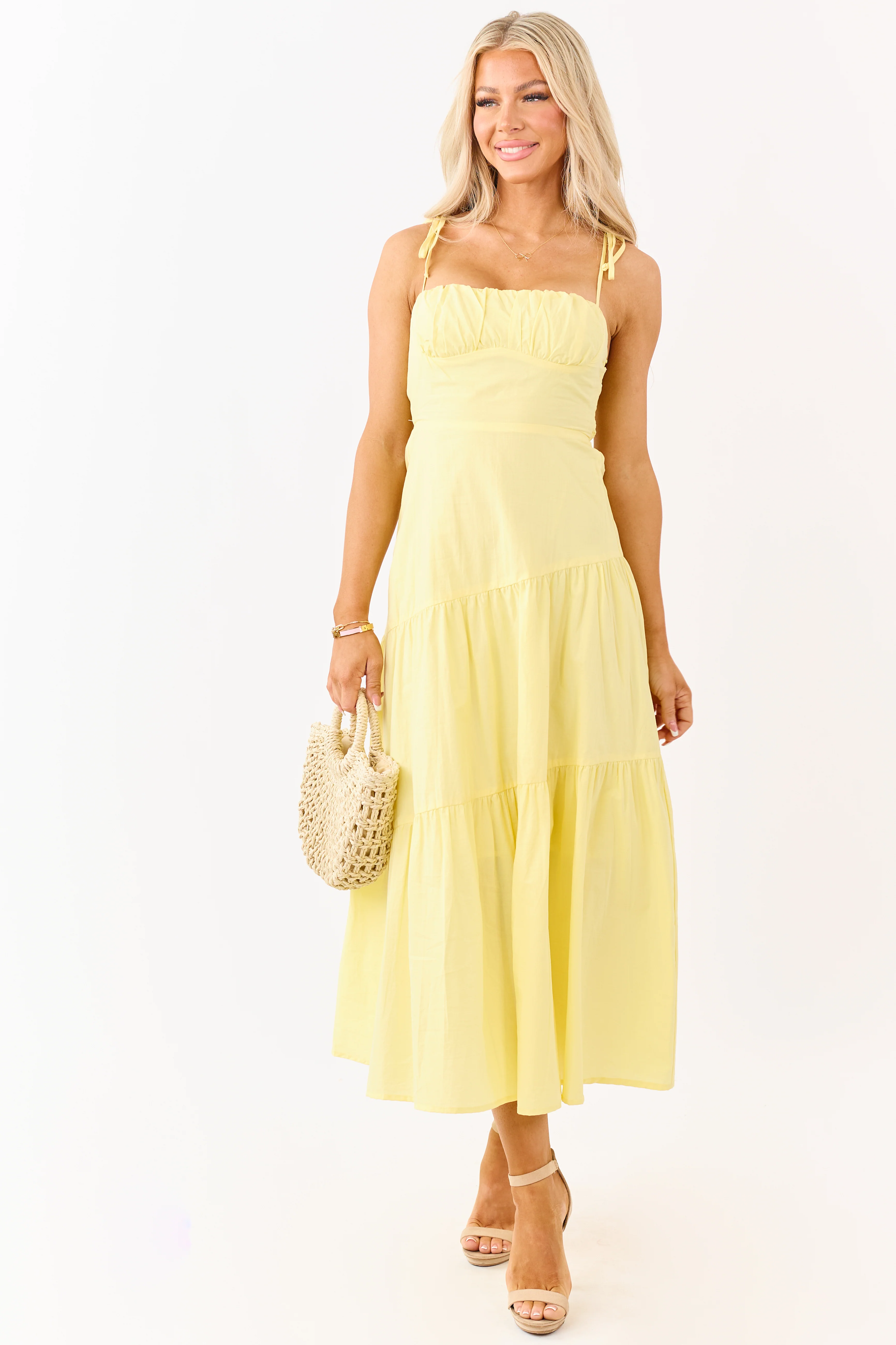 Sunshine Cotton Tiered Sleeveless Maxi Dress - Image 3