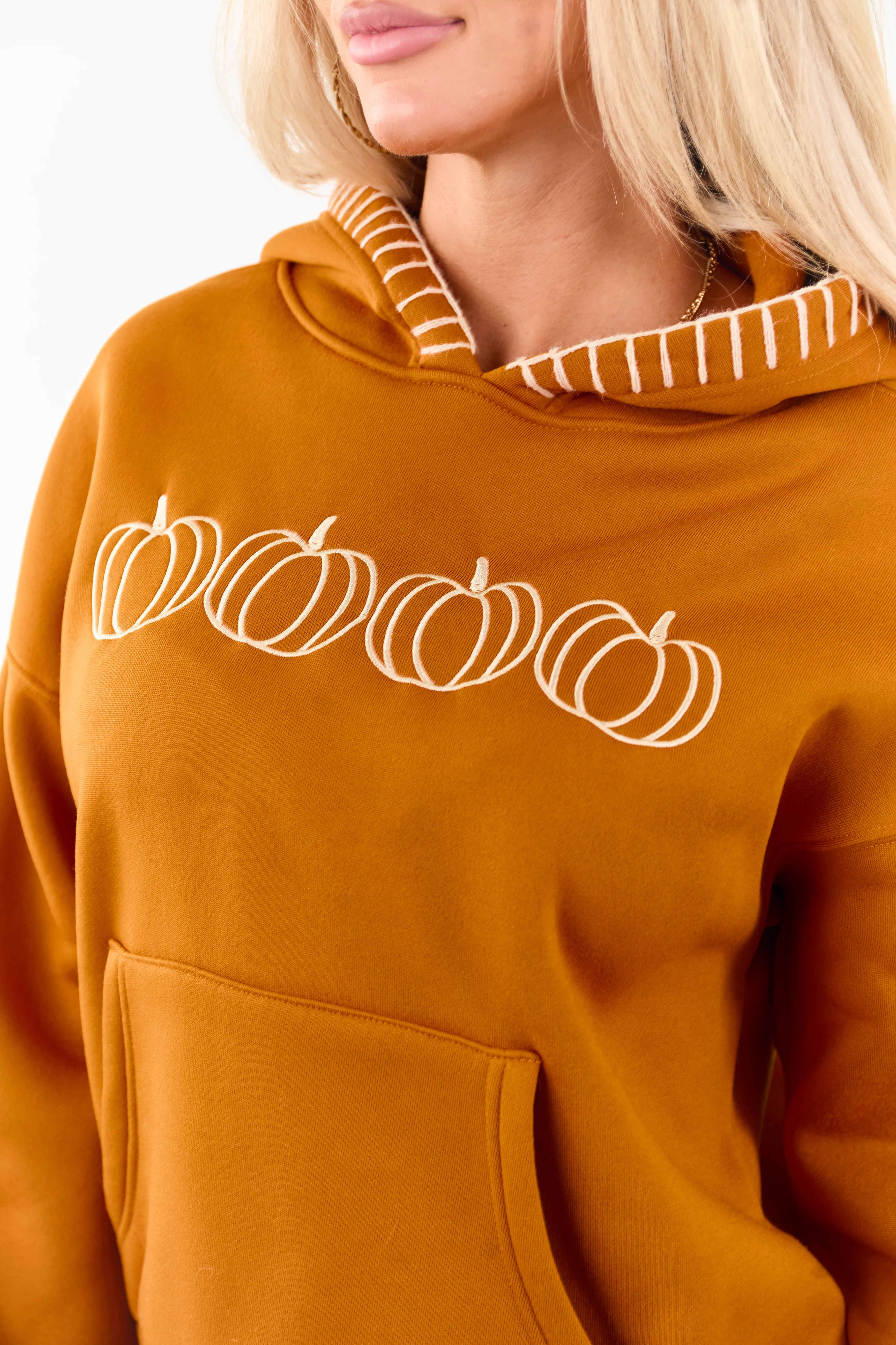 Tawny Pumpkin Graphic Relaxed Fleece Hoodie - Image 2