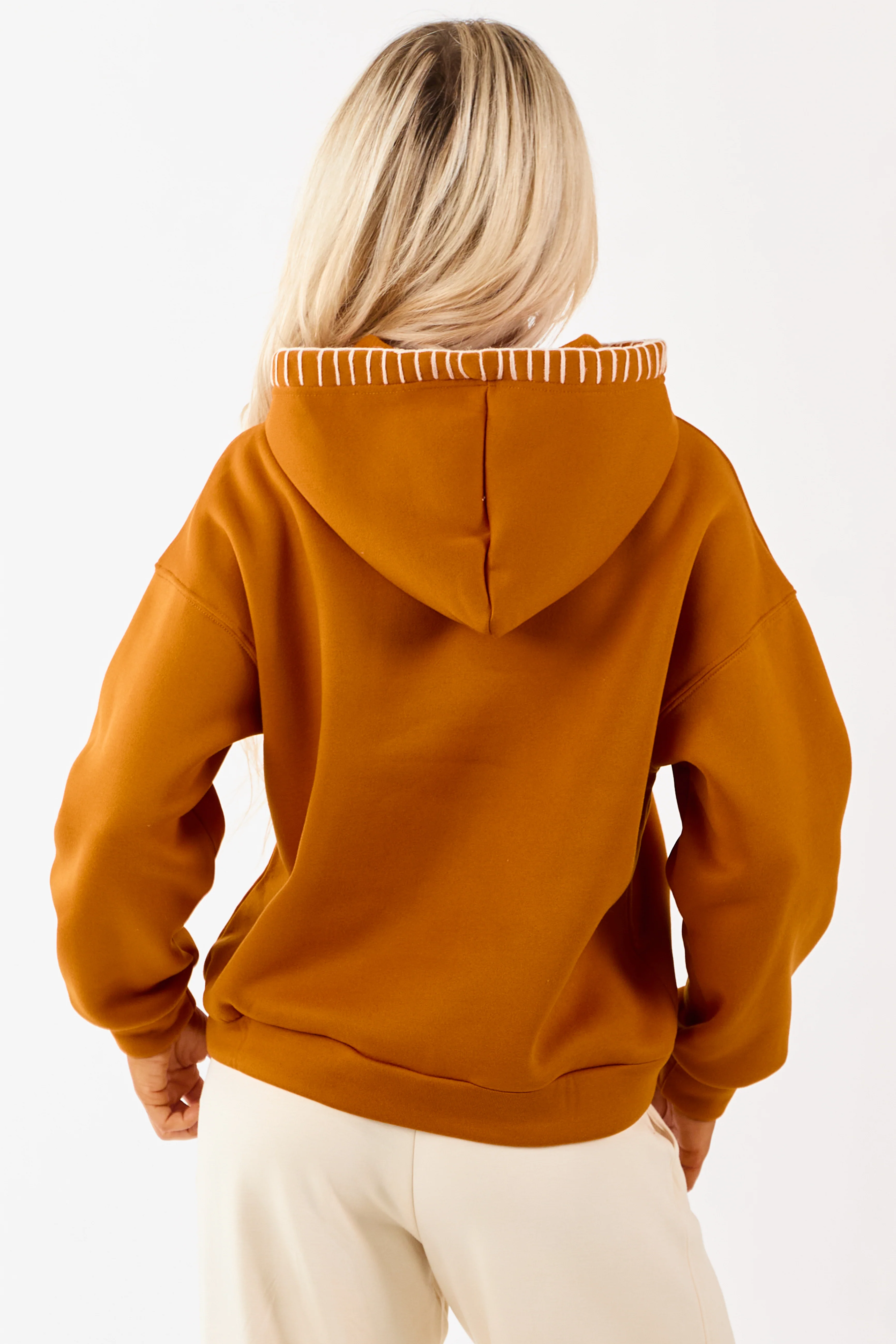 Tawny Pumpkin Graphic Relaxed Fleece Hoodie - Image 6