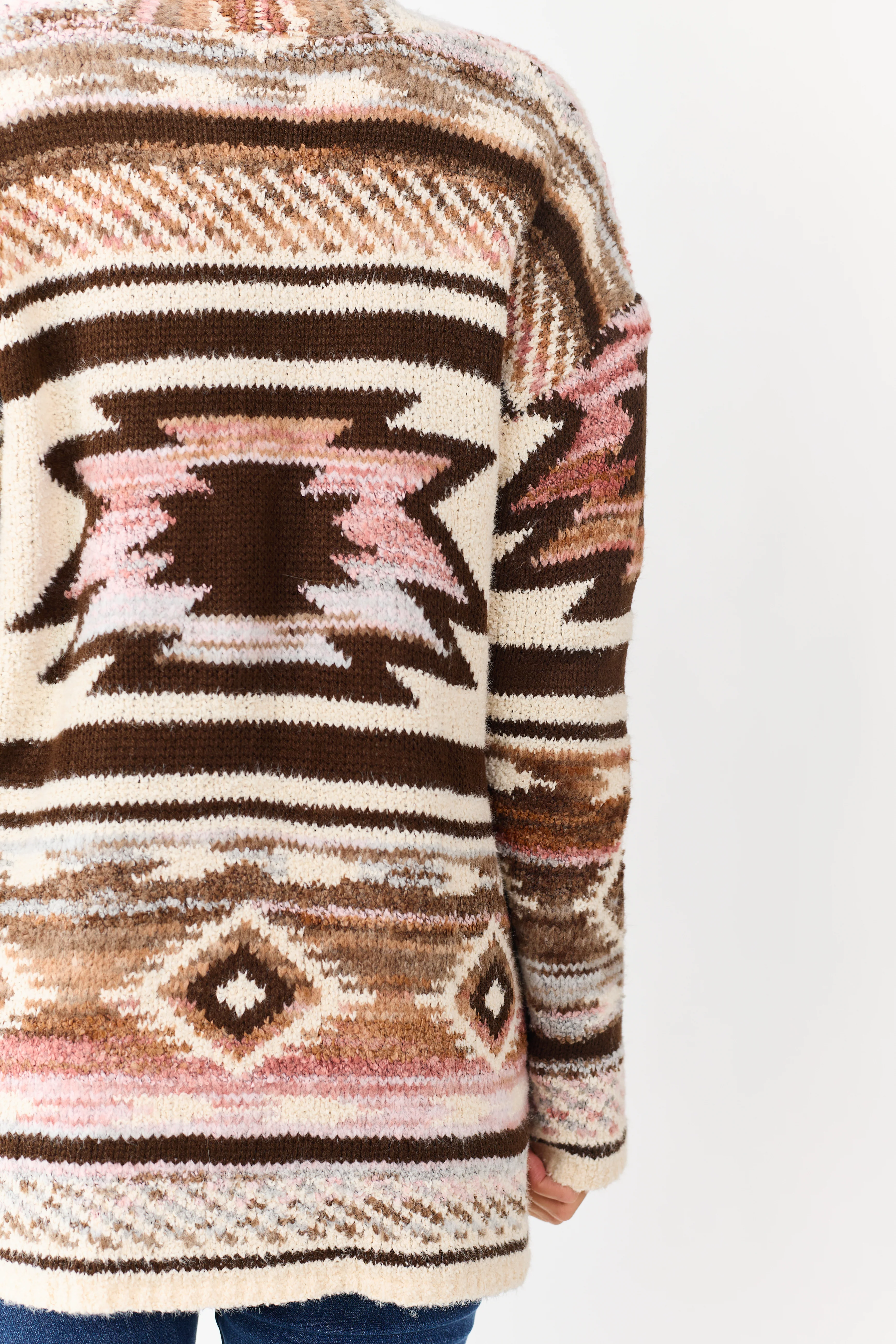 Vanilla Aztec Print Open Front Sweater Cardigan - Image 7