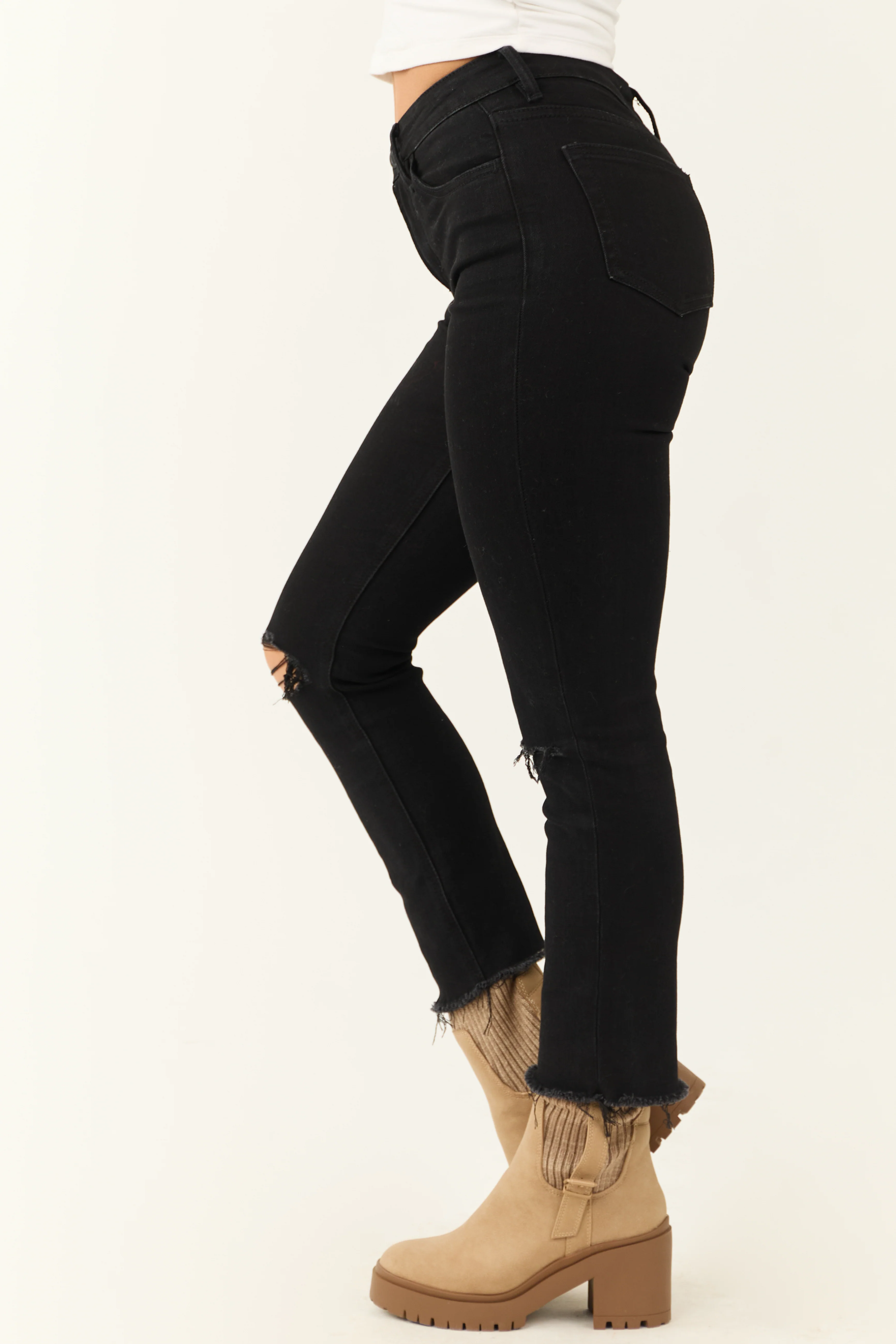 Vervet Black High Rise Slim Straight Jeans - Image 4