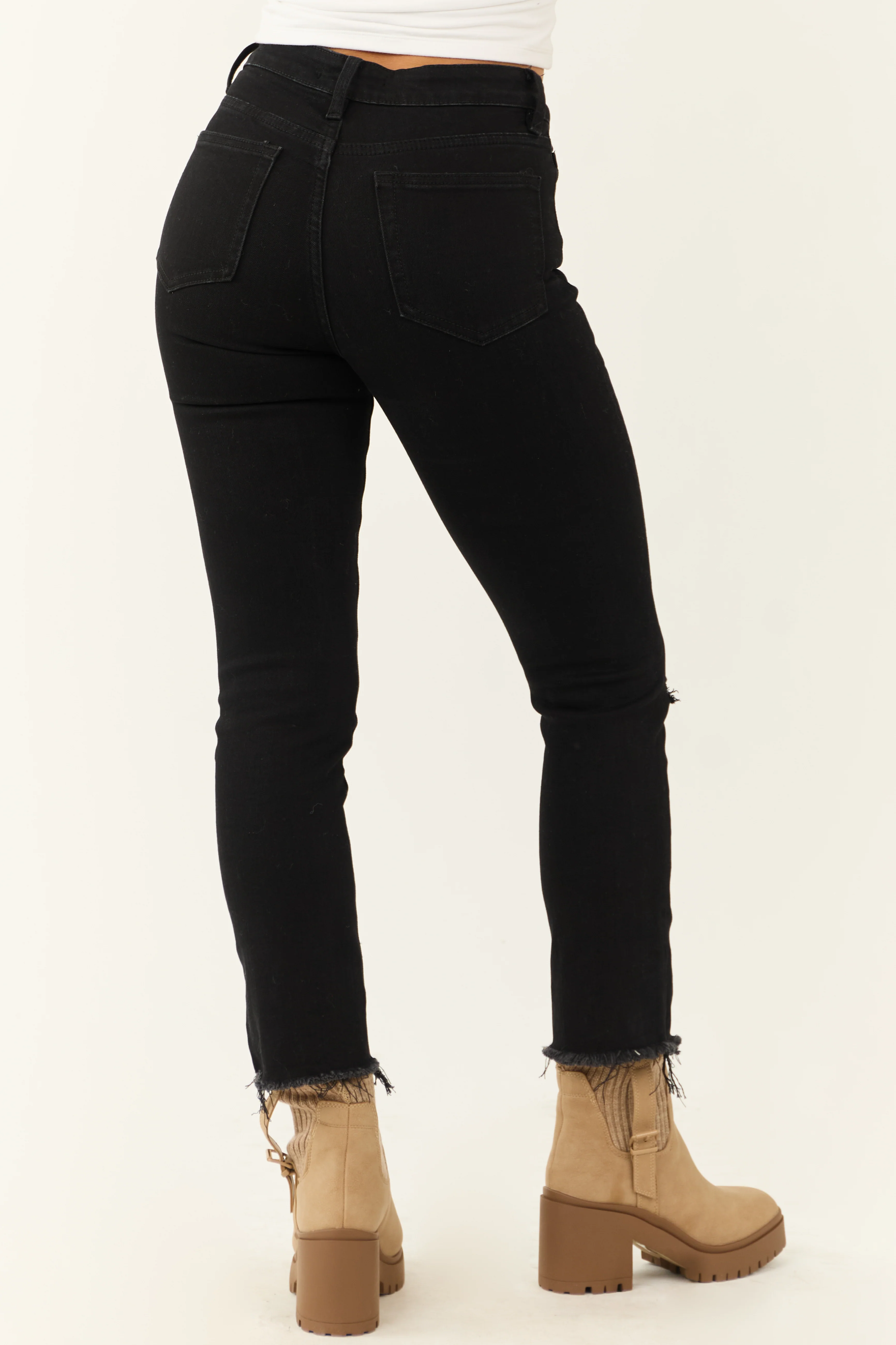 Vervet Black High Rise Slim Straight Jeans - Image 5