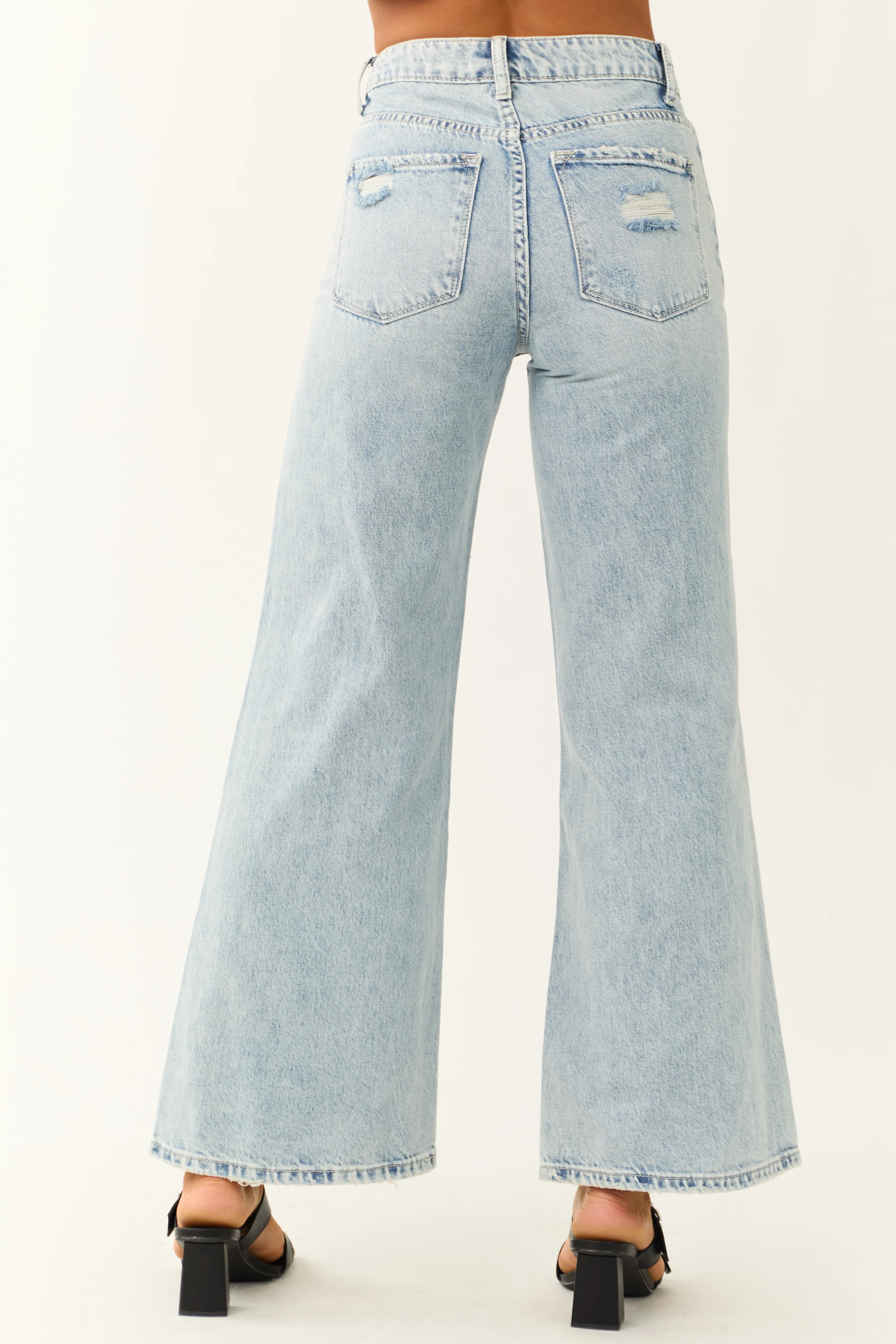 Vervet Light Wash High Rise Wide Leg Jeans - Image 4